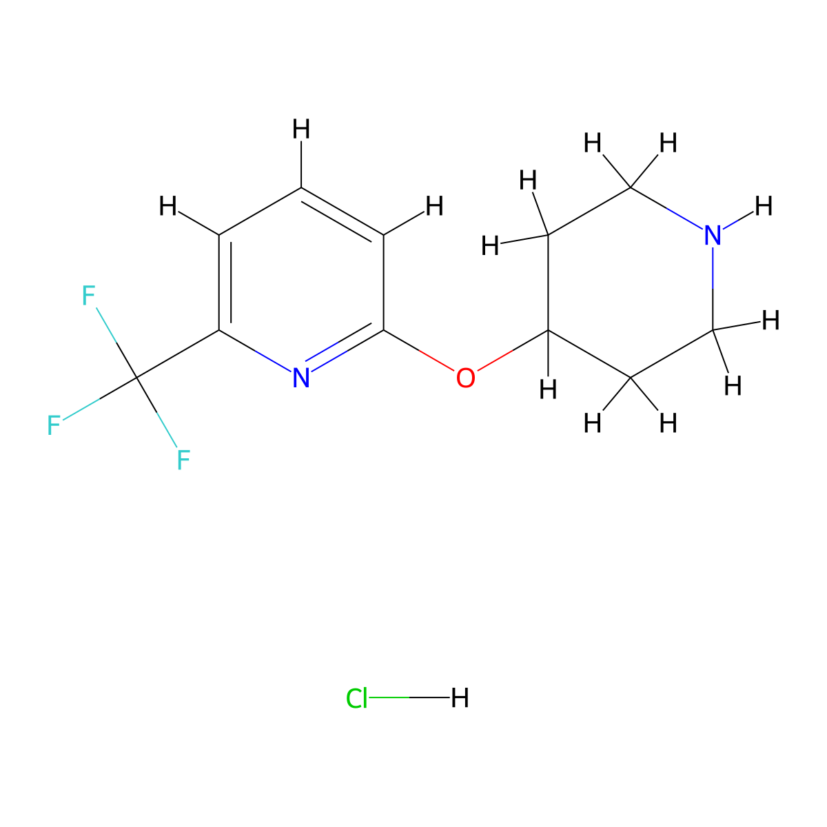 2-(Piperidin-4-yloxy)-6-(trifluoromethyl)pyridine hydrochloride molecular structure, CAS 2758004-15-6