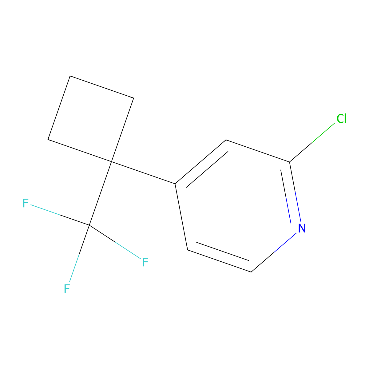 2-Chloro-4-[1-(trifluoromethyl)cyclobutyl]pyridine molecular structure, CAS 2758004-18-9