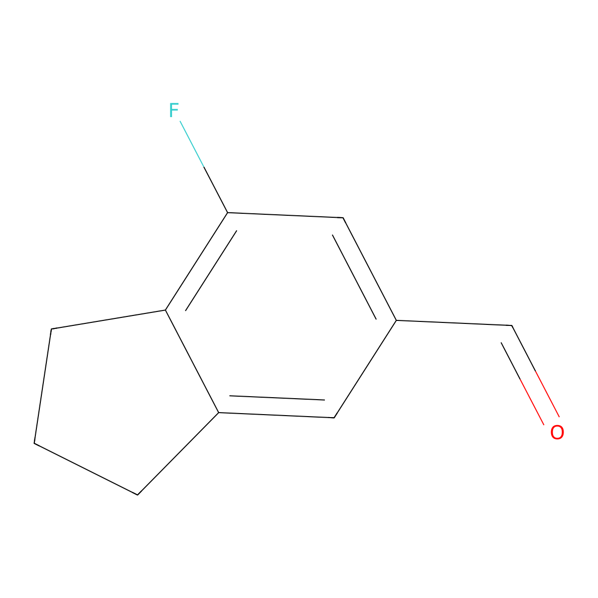 7-fluoro-2,3-dihydro-1H-indene-5-carbaldehyde molecular structure, CAS 2758004-25-8