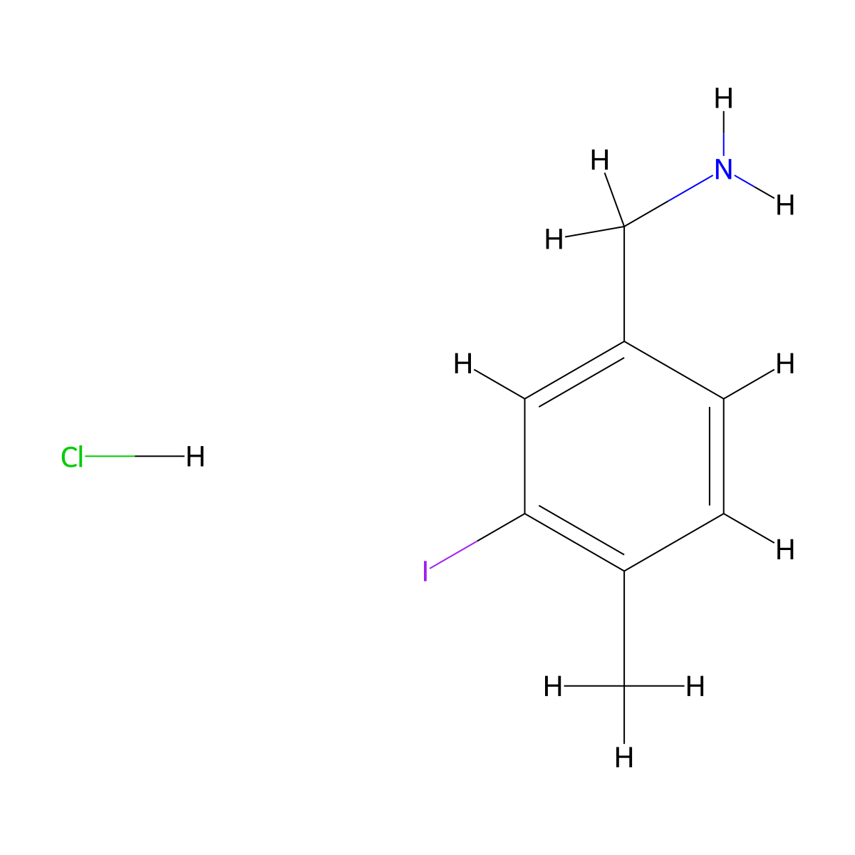 1-(3-Iodo-4-methylphenyl)methanamine hydrochloride molecular structure, CAS 2758004-31-6