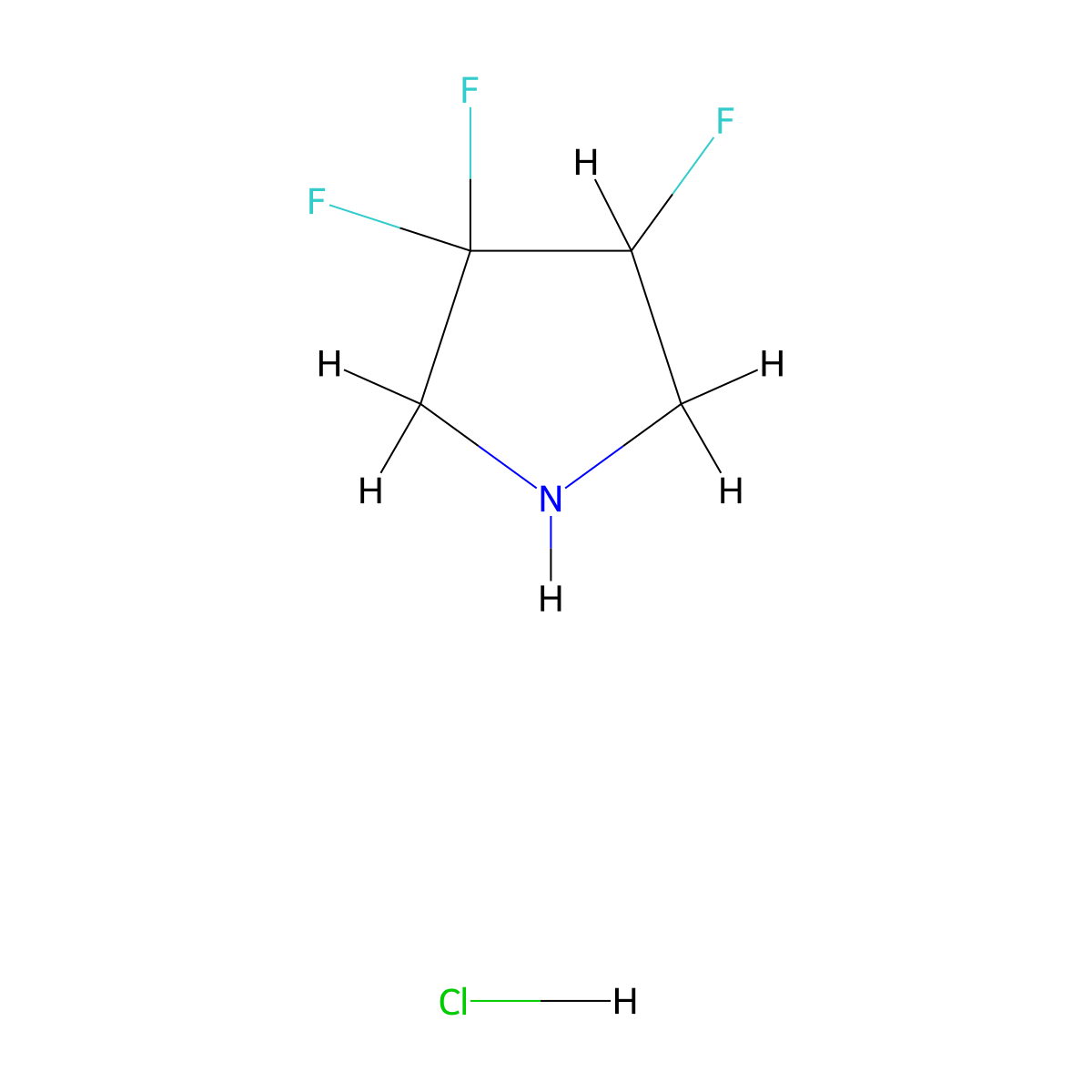 3,3,4-Trifluoropyrrolidine hydrochloride molecular structure, CAS 2758004-45-2