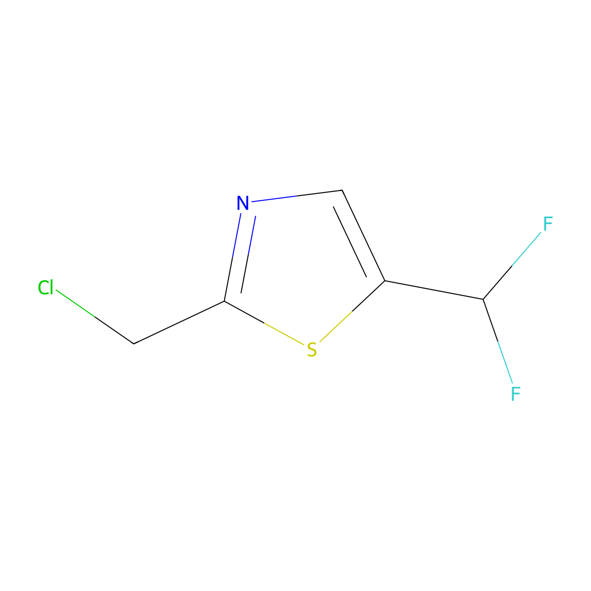 2-(Chloromethyl)-5-(difluoromethyl)-1,3-thiazole molecular structure, CAS 2758004-46-3