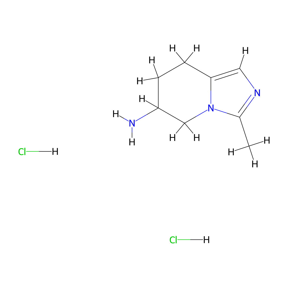 3-methyl-5H,6H,7H,8H-imidazo(1,5-a)pyridin-6-amine dihydrochloride molecular structure, CAS 2758004-48-5