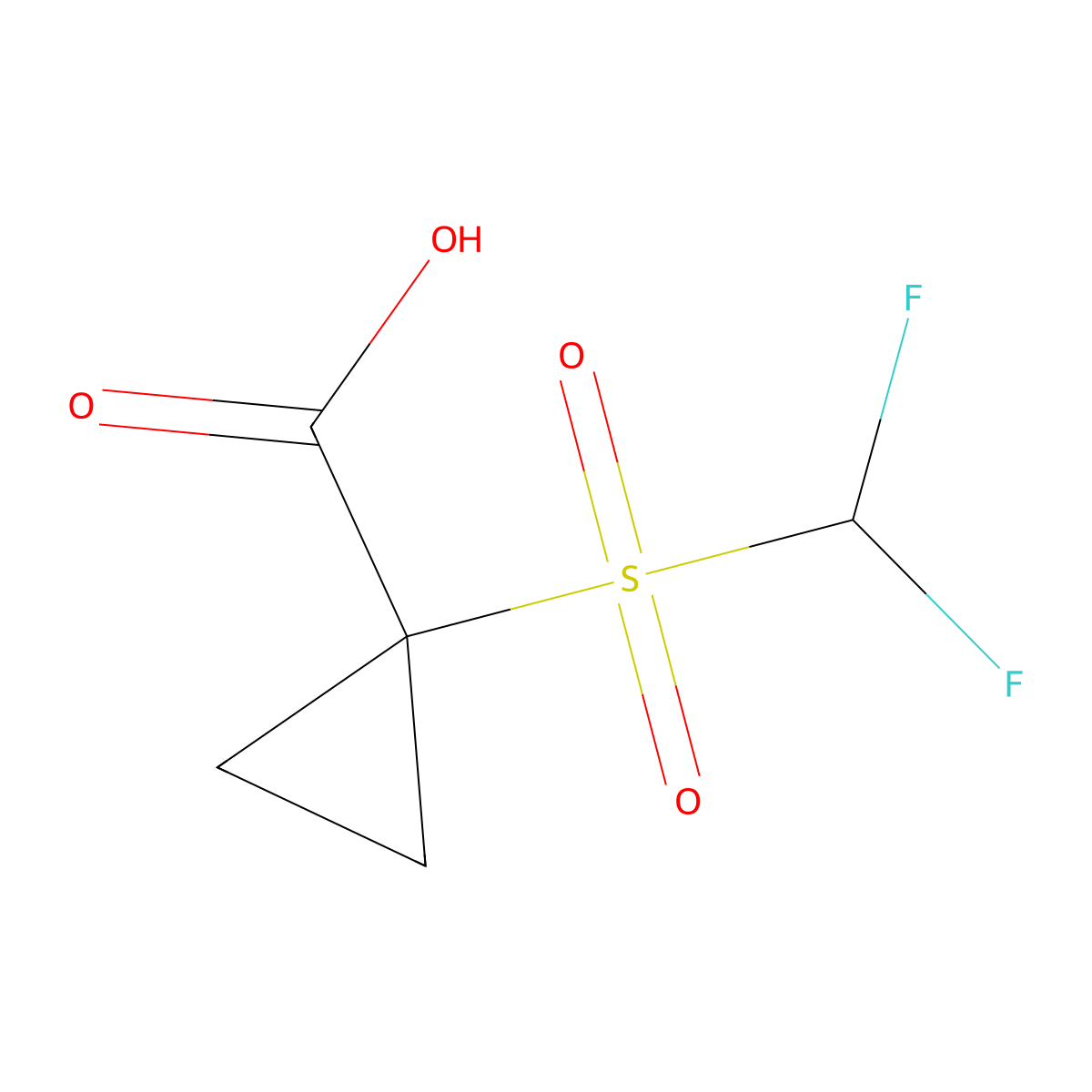 1-Difluoromethanesulfonylcyclopropane-1-carboxylic acid molecular structure, CAS 2758004-53-2