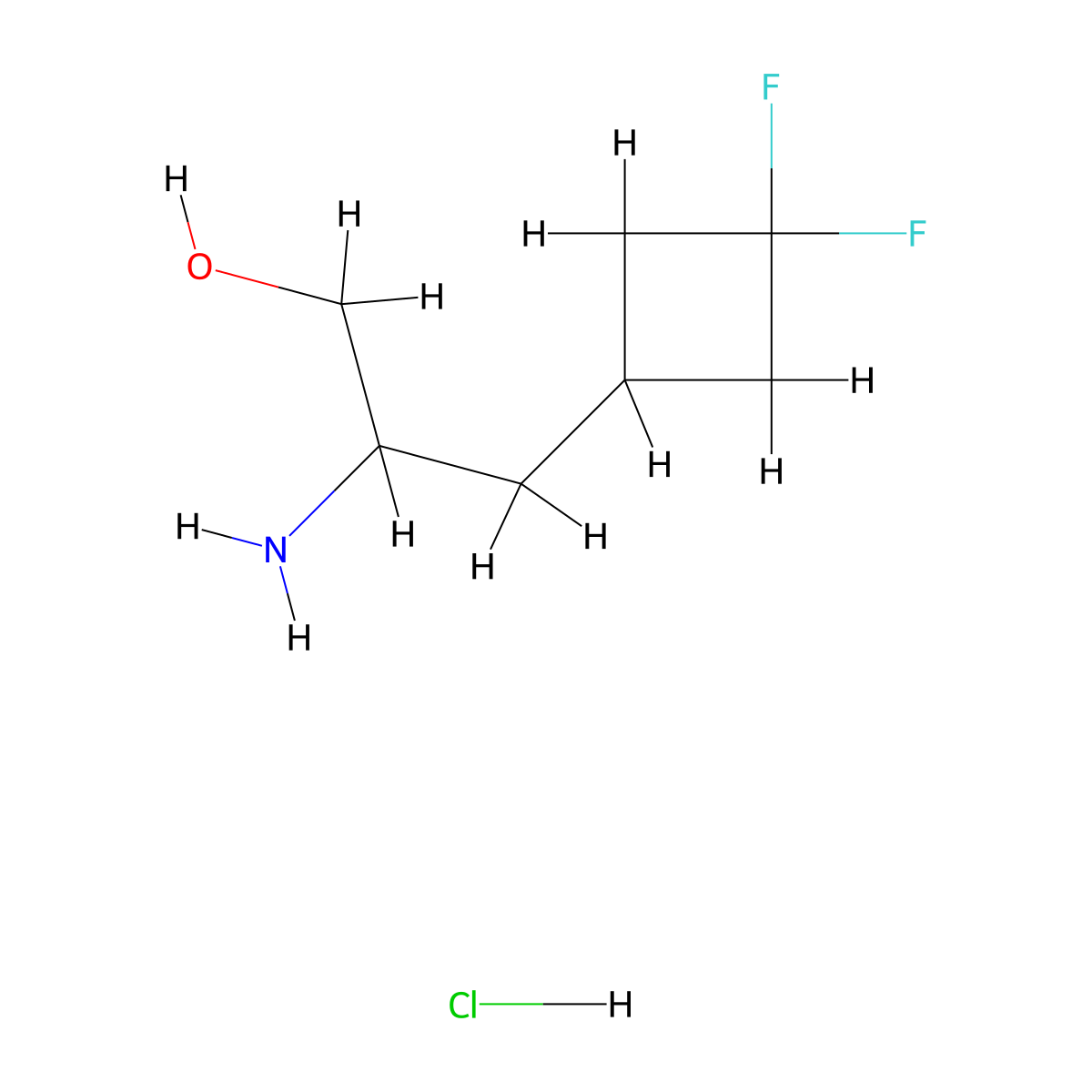 2-Amino-3-(3,3-difluorocyclobutyl)propan-1-ol hydrochloride molecular structure, CAS 2758004-56-5