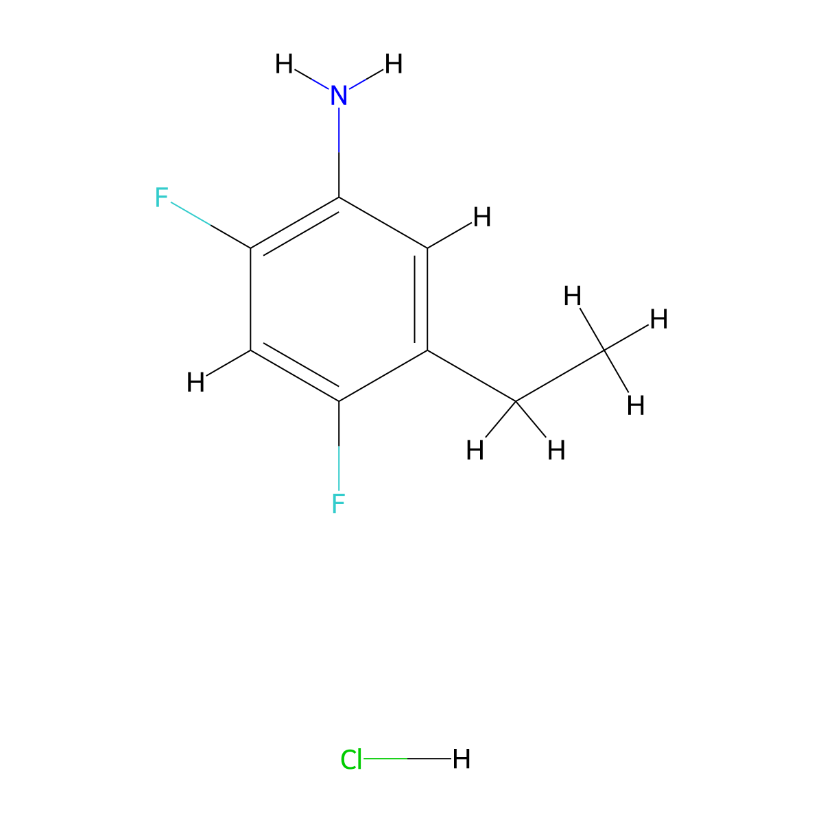 5-Ethyl-2,4-difluoroaniline hydrochloride molecular structure, CAS 2758004-68-9