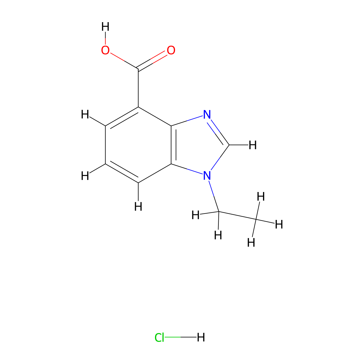 1-ethyl-1H-1,3-benzodiazole-4-carboxylicacidhydrochloride molecular structure, CAS 2758004-69-0