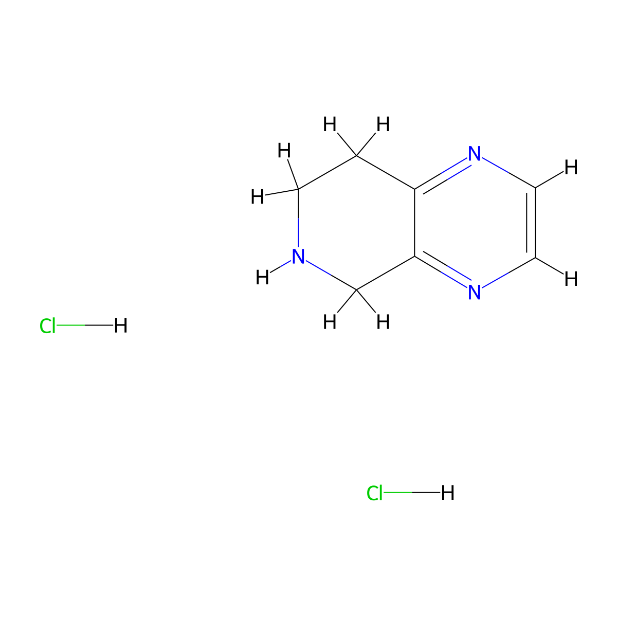 5H,6H,7H,8H-pyrido(3,4-b)pyrazine dihydrochloride molecular structure, CAS 2758004-70-3