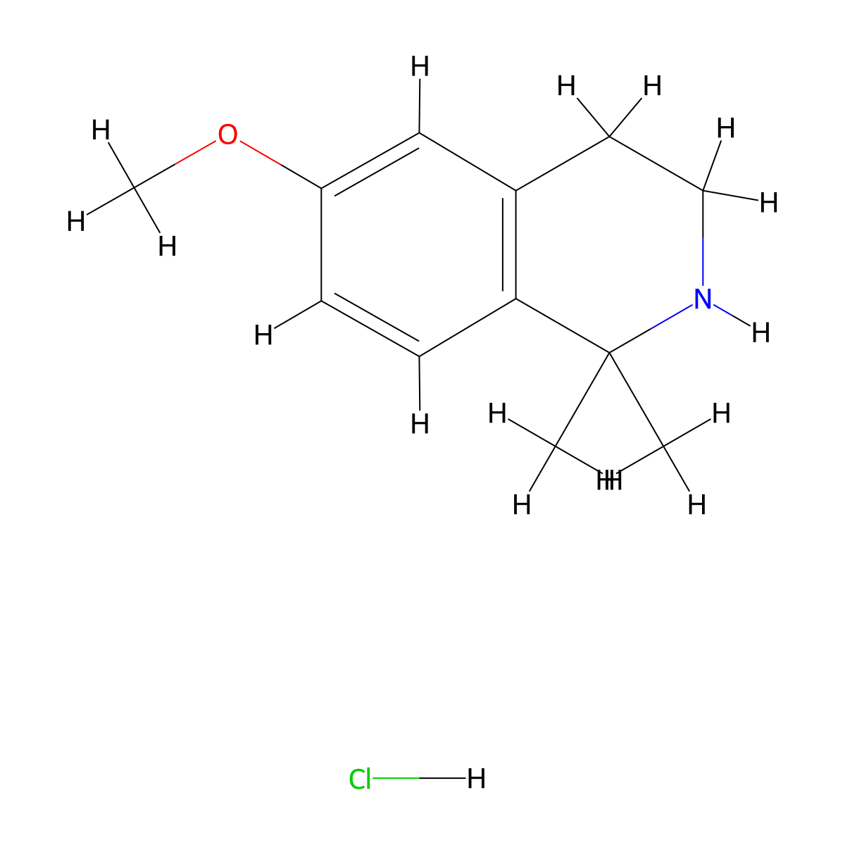 6-Methoxy-1,1-dimethyl-1,2,3,4-tetrahydroisoquinoline hydrochloride molecular structure, CAS 2758004-82-7