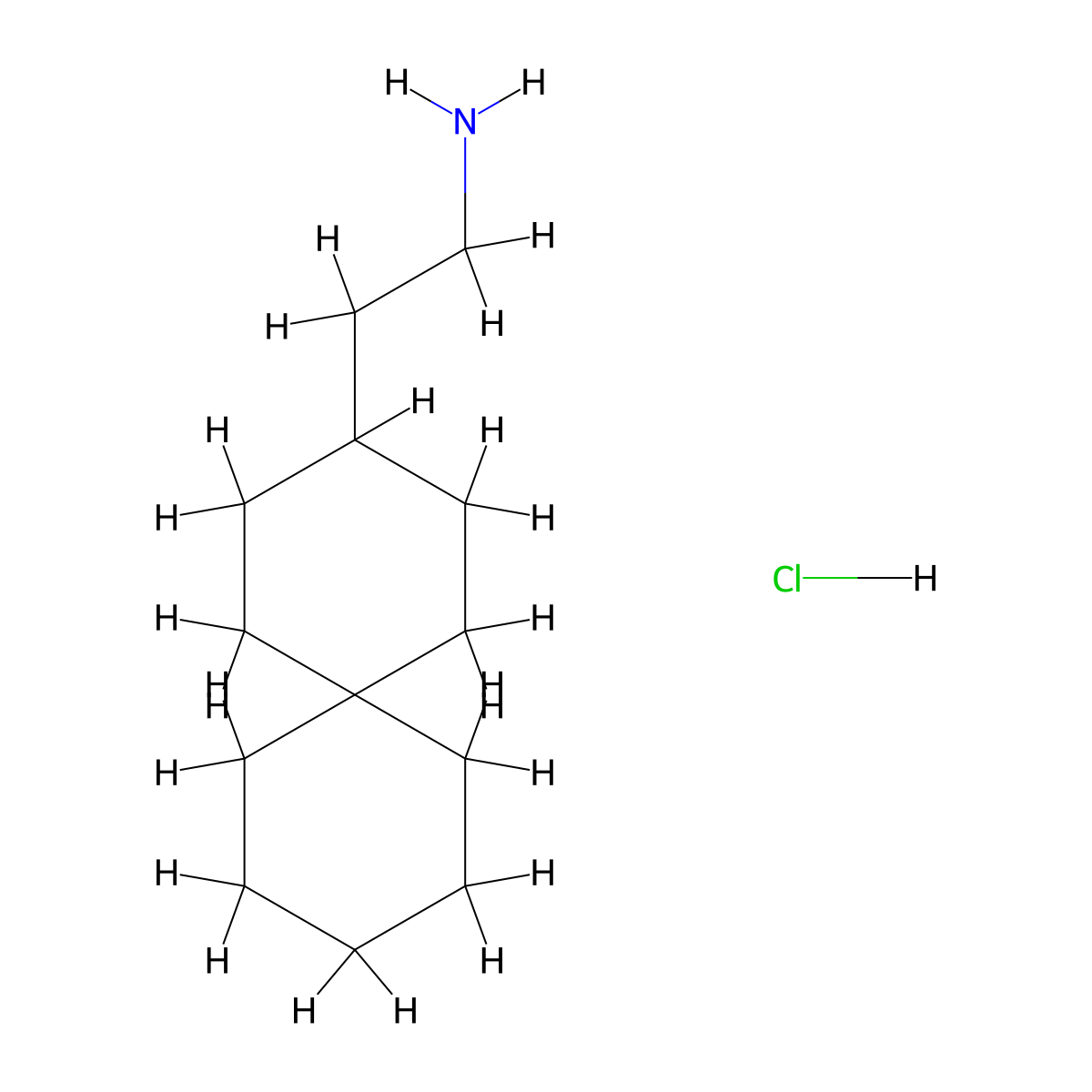 2-{Spiro[5.5]undecan-3-yl}ethan-1-amine hydrochloride molecular structure, CAS 2758004-83-8