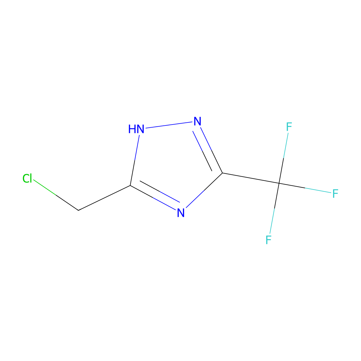 3-(chloromethyl)-5-(trifluoromethyl)-4H-1,2,4-triazole molecular structure, CAS 2758004-84-9