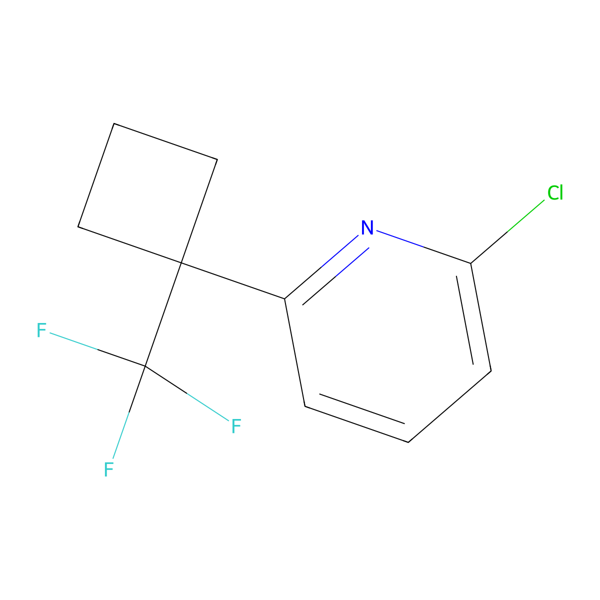 2-Chloro-6-[1-(trifluoromethyl)cyclobutyl]pyridine molecular structure, CAS 2758004-85-0