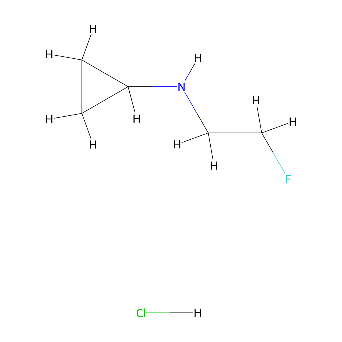 N-(2-fluoroethyl)cyclopropanamine hydrochloride molecular structure, CAS 2758004-86-1