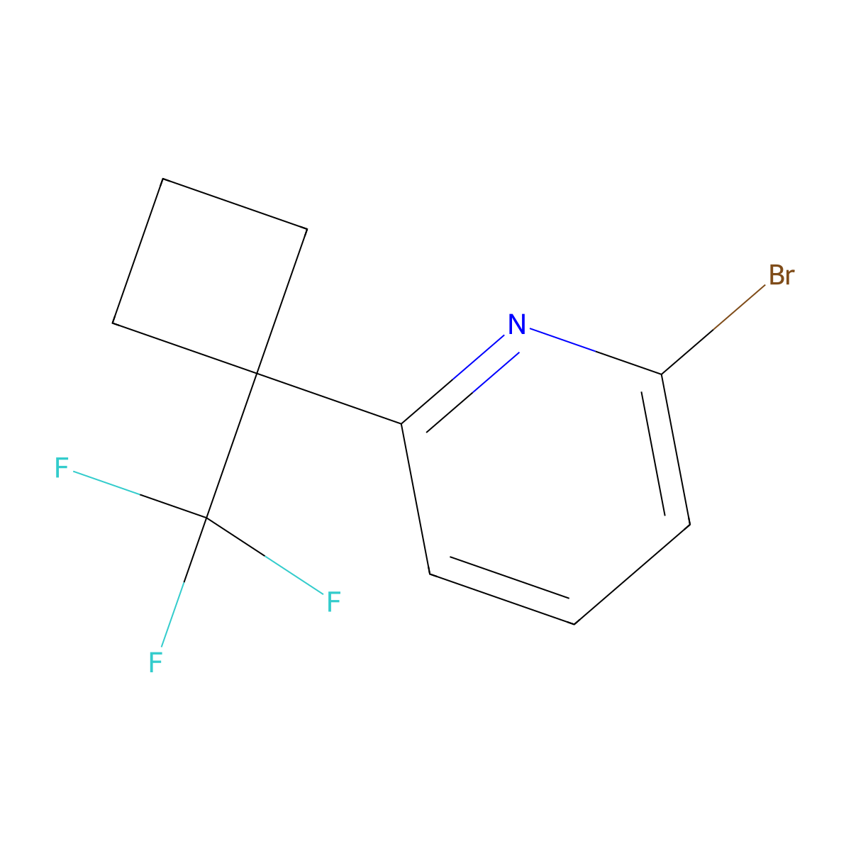 2-Bromo-6-[1-(trifluoromethyl)cyclobutyl]pyridine molecular structure, CAS 2758004-91-8