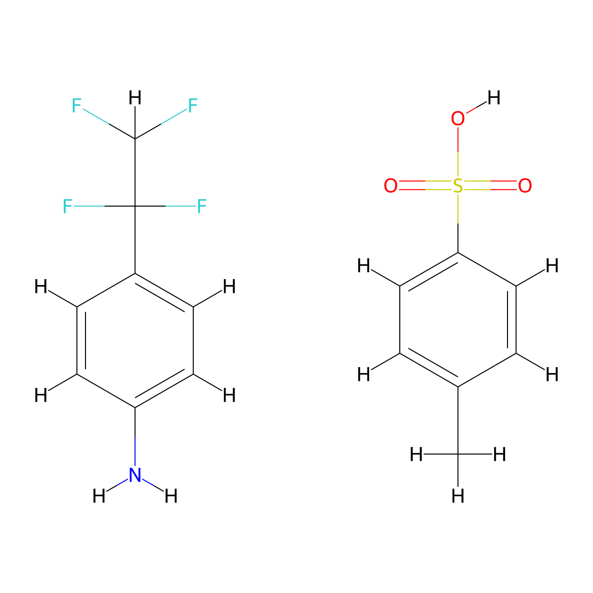 4-(1,1,2,2-Tetrafluoroethyl)aniline, 4-methylbenzene-1-sulfonic acid molecular structure, CAS 2758005-02-4