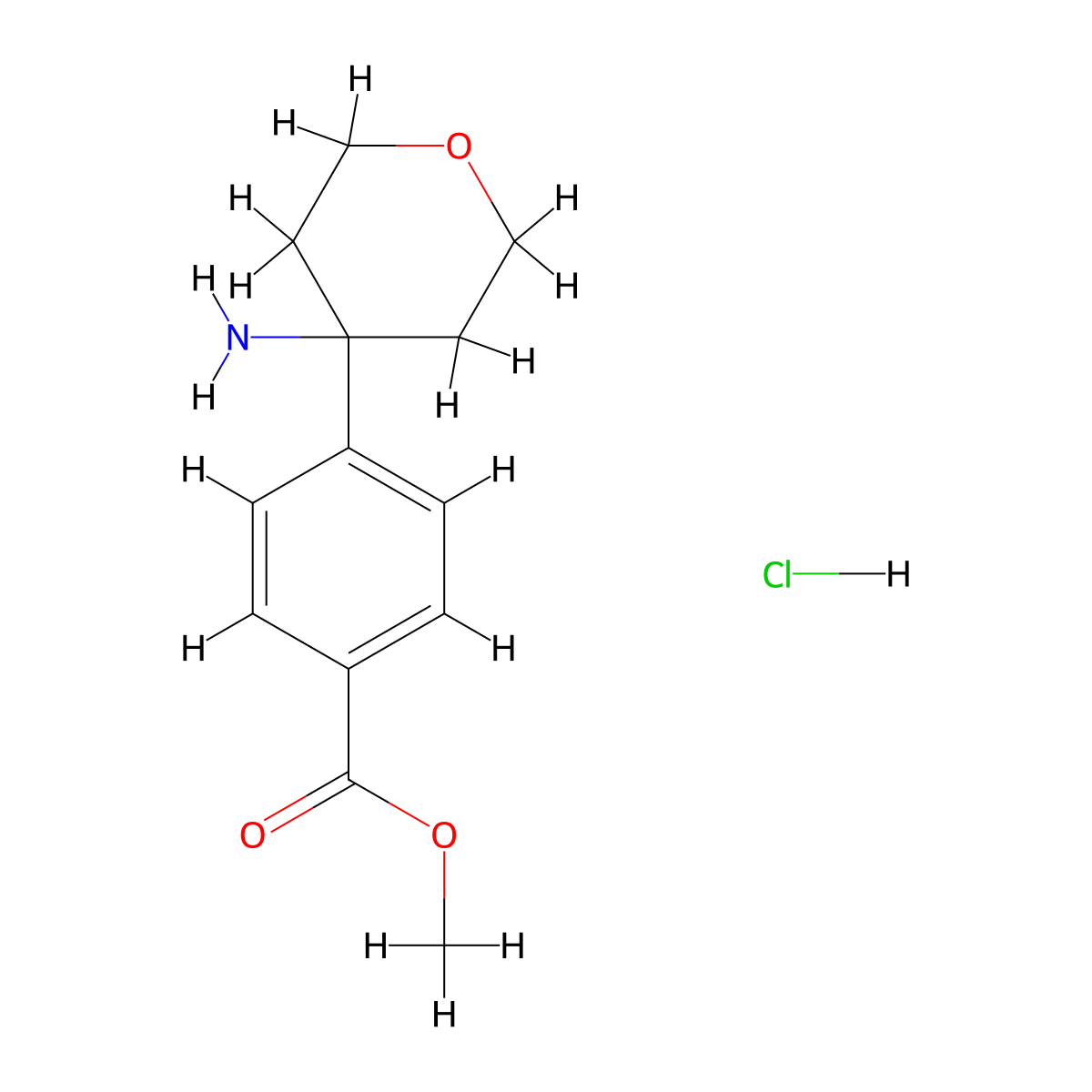 Methyl4-(4-aminooxan-4-yl)benzoatehydrochloride molecular structure, CAS 2758005-03-5