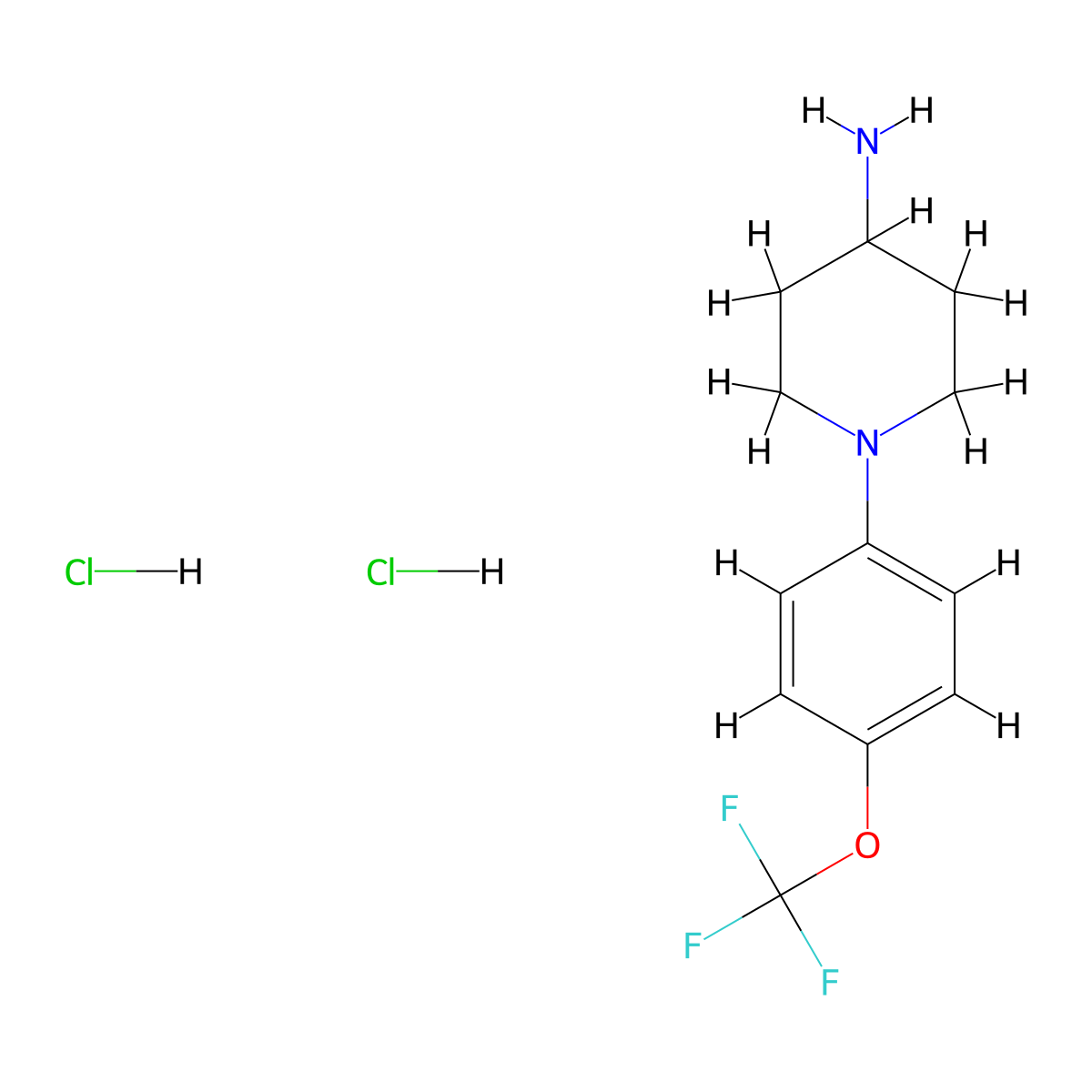 1-[4-(Trifluoromethoxy)phenyl]piperidin-4-amine dihydrochloride molecular structure, CAS 2758005-06-8
