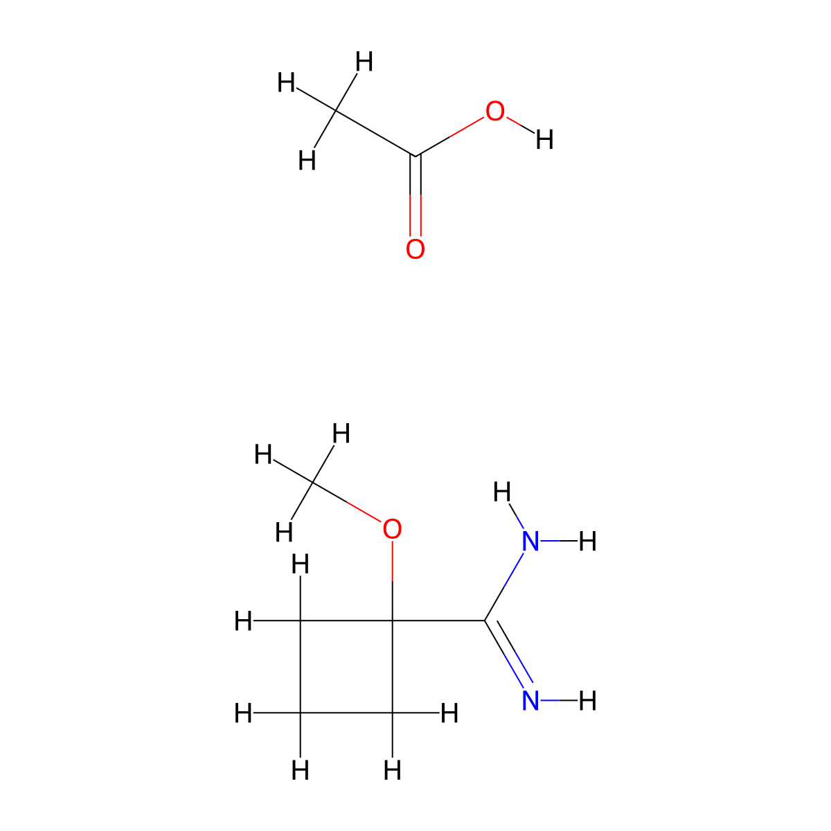 1-Methoxycyclobutane-1-carboximidamide; acetic acid molecular structure, CAS 2758005-07-9