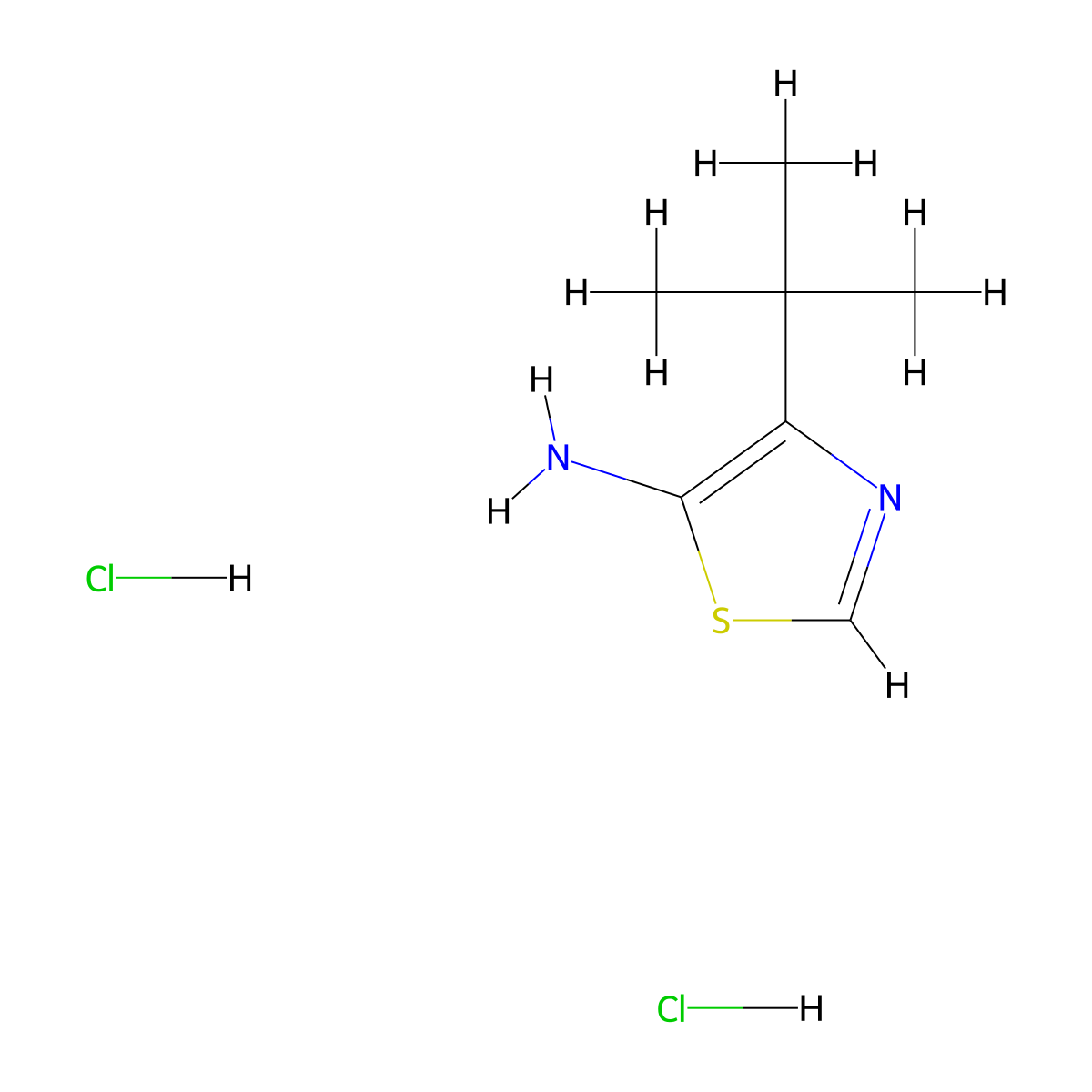 4-Tert-butyl-1,3-thiazol-5-amine dihydrochloride molecular structure, CAS 2758005-09-1