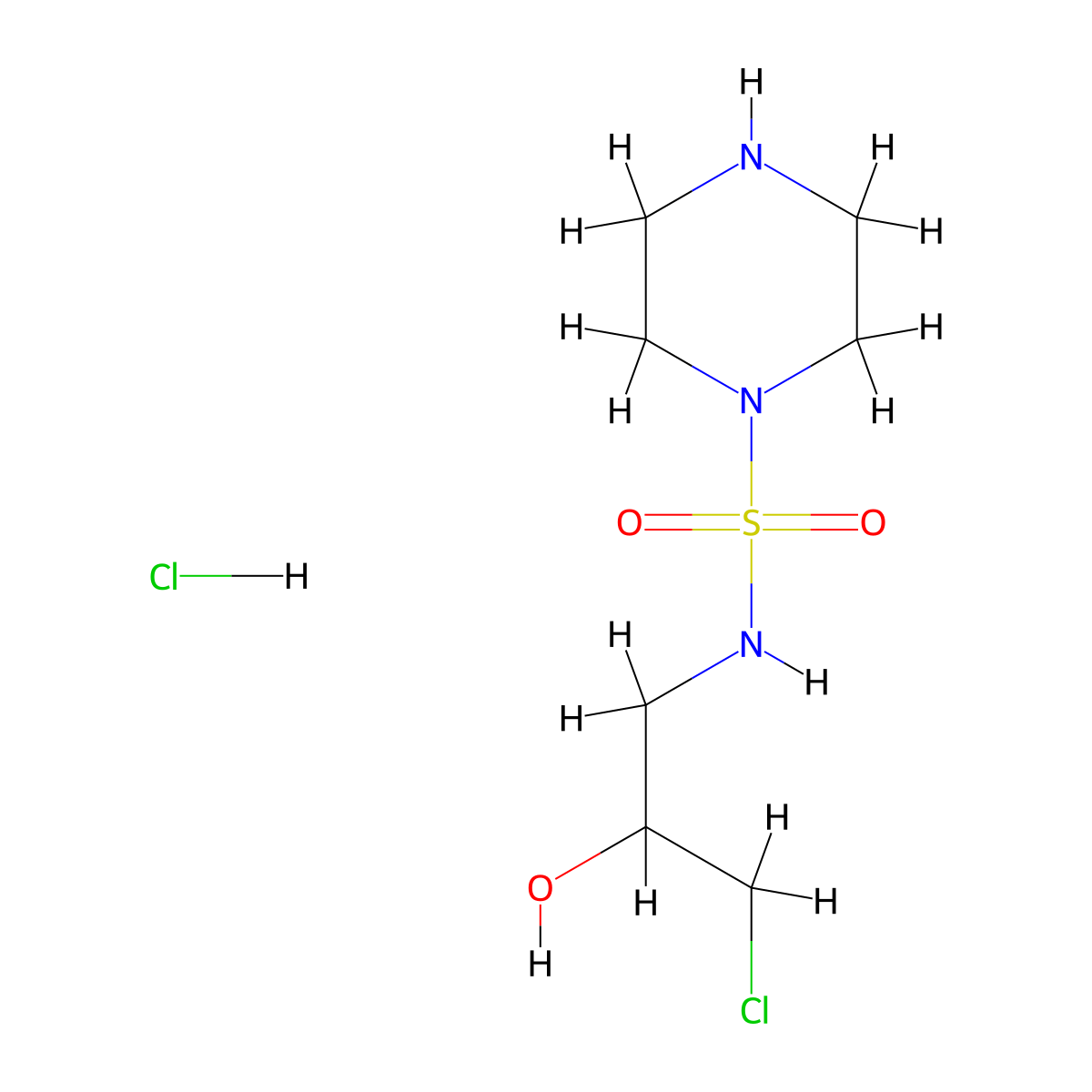 1-Chloro-3-[(piperazine-1-sulfonyl)amino]propan-2-olhydrochloride molecular structure, CAS 2758005-10-4