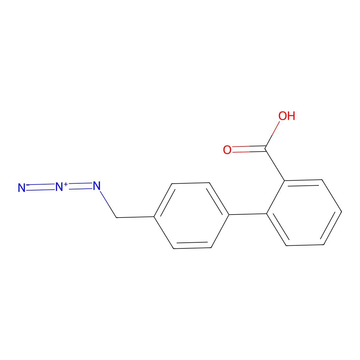 4'-(Azidomethyl)-[1,1'-biphenyl]-2-carboxylic acid molecular structure, CAS 2758005-15-9