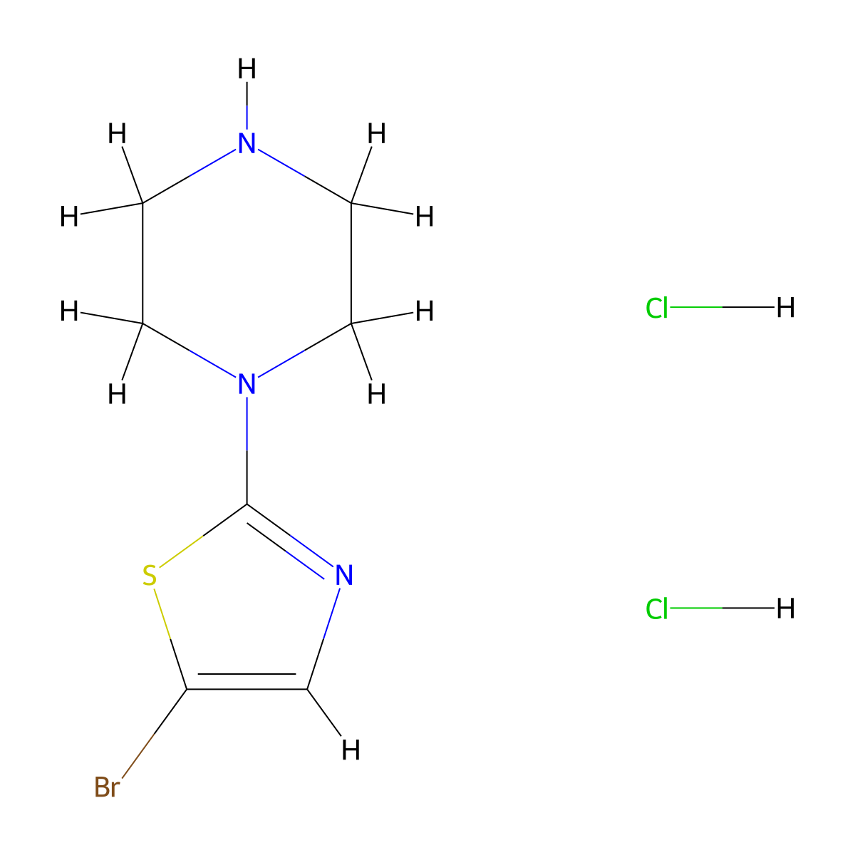 1-(5-Bromo-1,3-thiazol-2-yl)piperazinedihydrochloride molecular structure, CAS 2758005-39-7