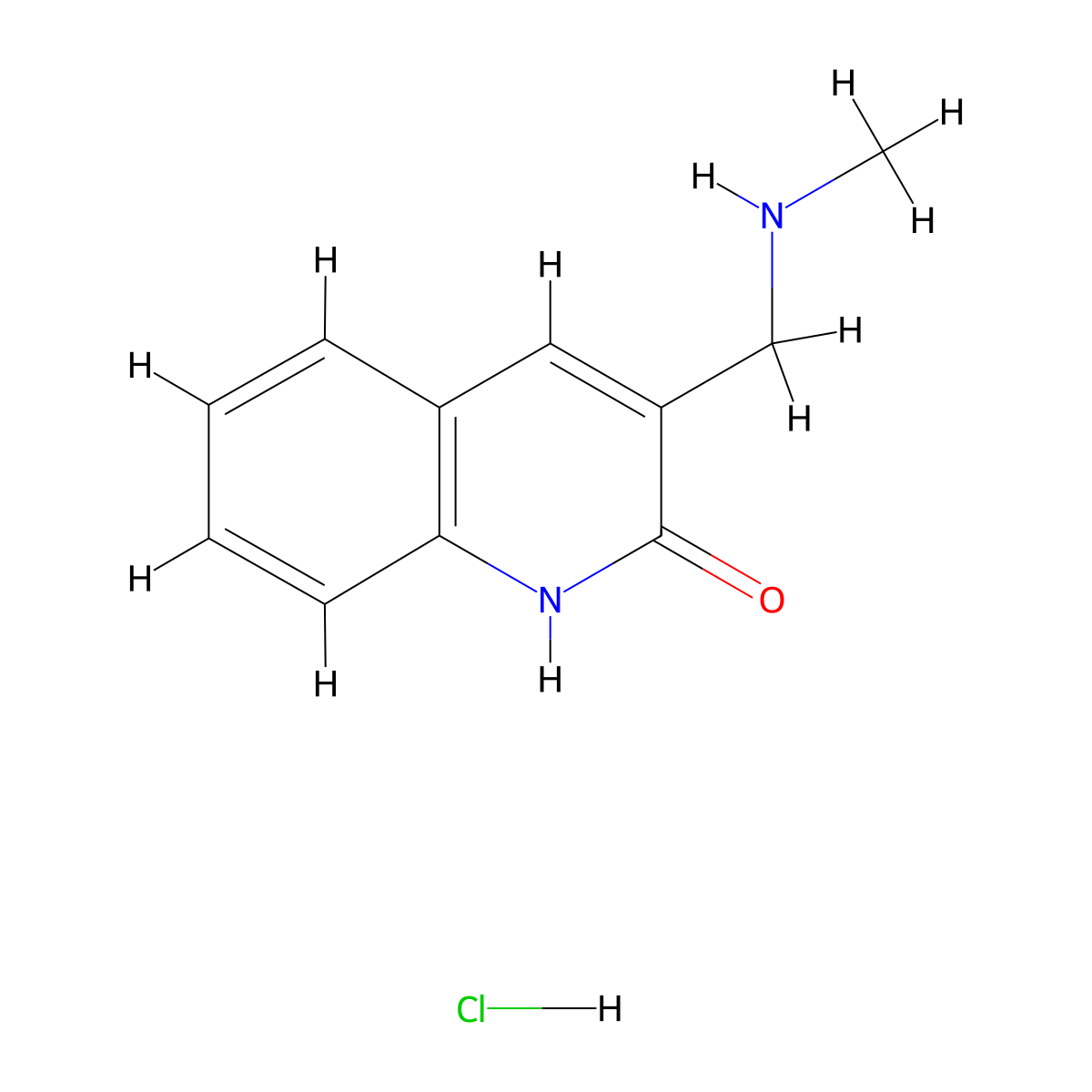 3-[(Methylamino)methyl]quinolin-2-ol hydrochloride molecular structure, CAS 2758005-45-5