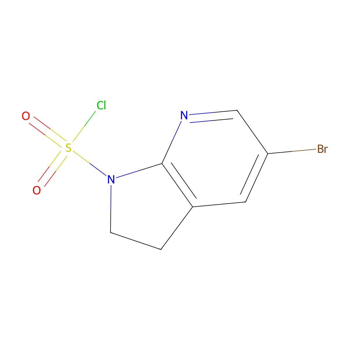 5-bromo-1H,2H,3H-pyrrolo[2,3-b]pyridine-1-sulfonyl chloride molecular structure, CAS 2758005-48-8