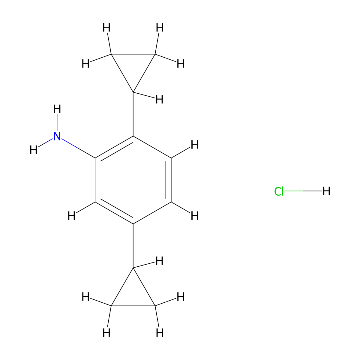 2,5-Dicyclopropylaniline hydrochloride molecular structure, CAS 2758005-51-3
