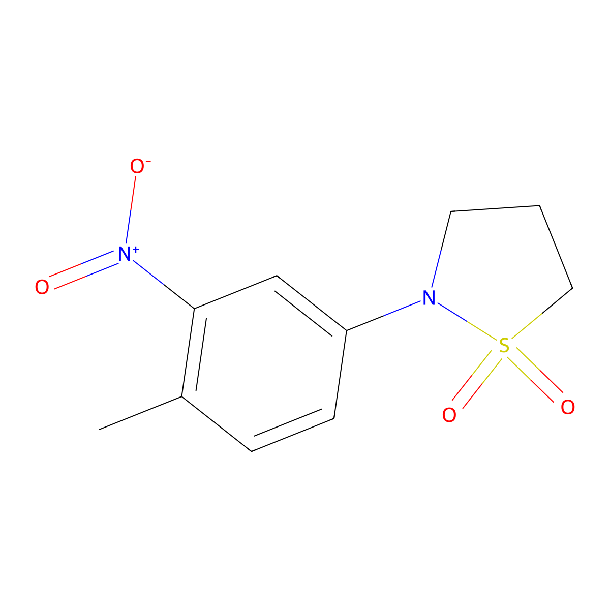 2-(4-Methyl-3-nitrophenyl)-1lambda6,2-thiazolidine-1,1-dione molecular structure, CAS 2758005-53-5