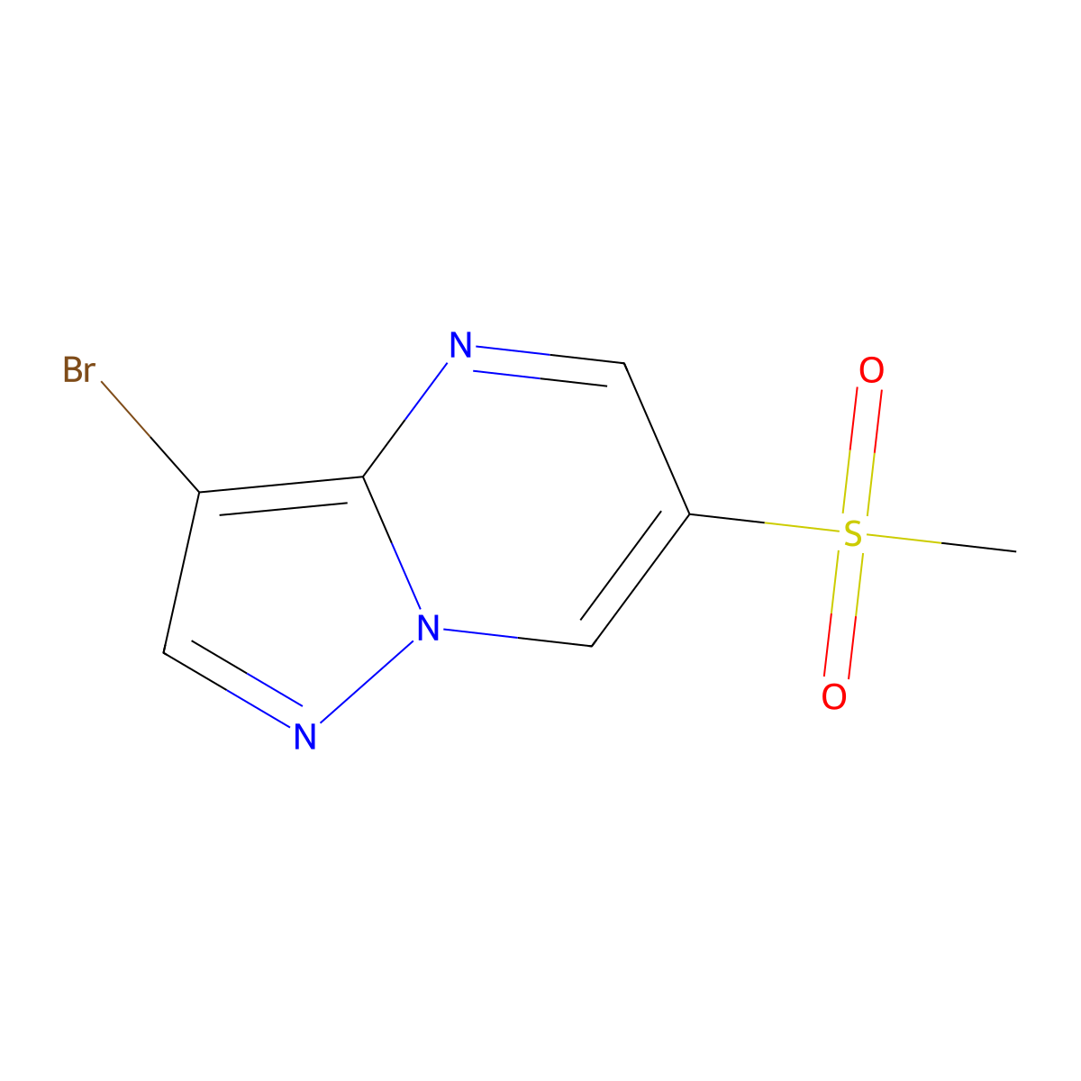 3-Bromo-6-methanesulfonylpyrazolo(1,5-a)pyrimidine molecular structure, CAS 2758005-56-8