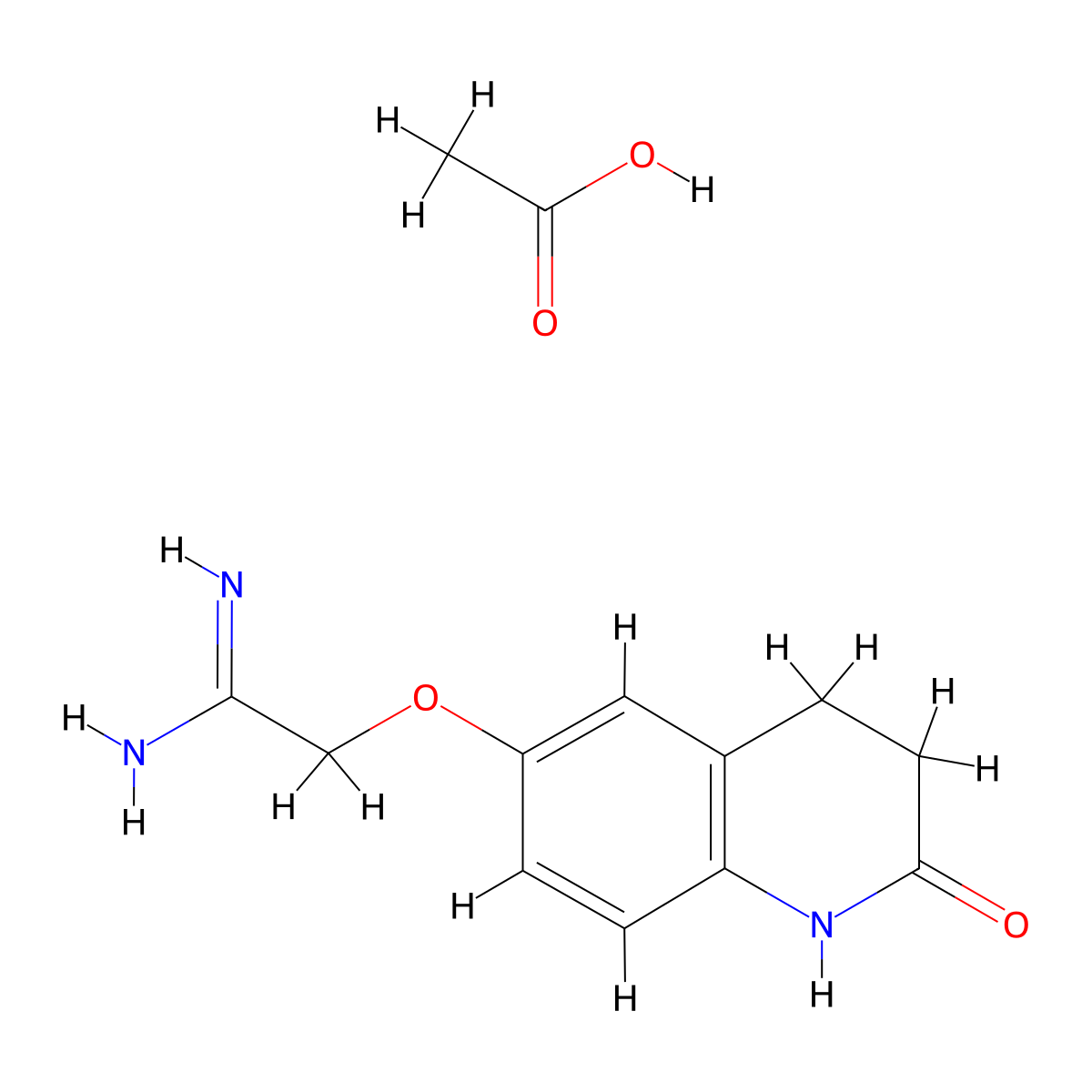 2-[(2-Oxo-1,2,3,4-tetrahydroquinolin-6-yl)oxy]ethanimidamide,aceticacid molecular structure, CAS 2758006-05-0