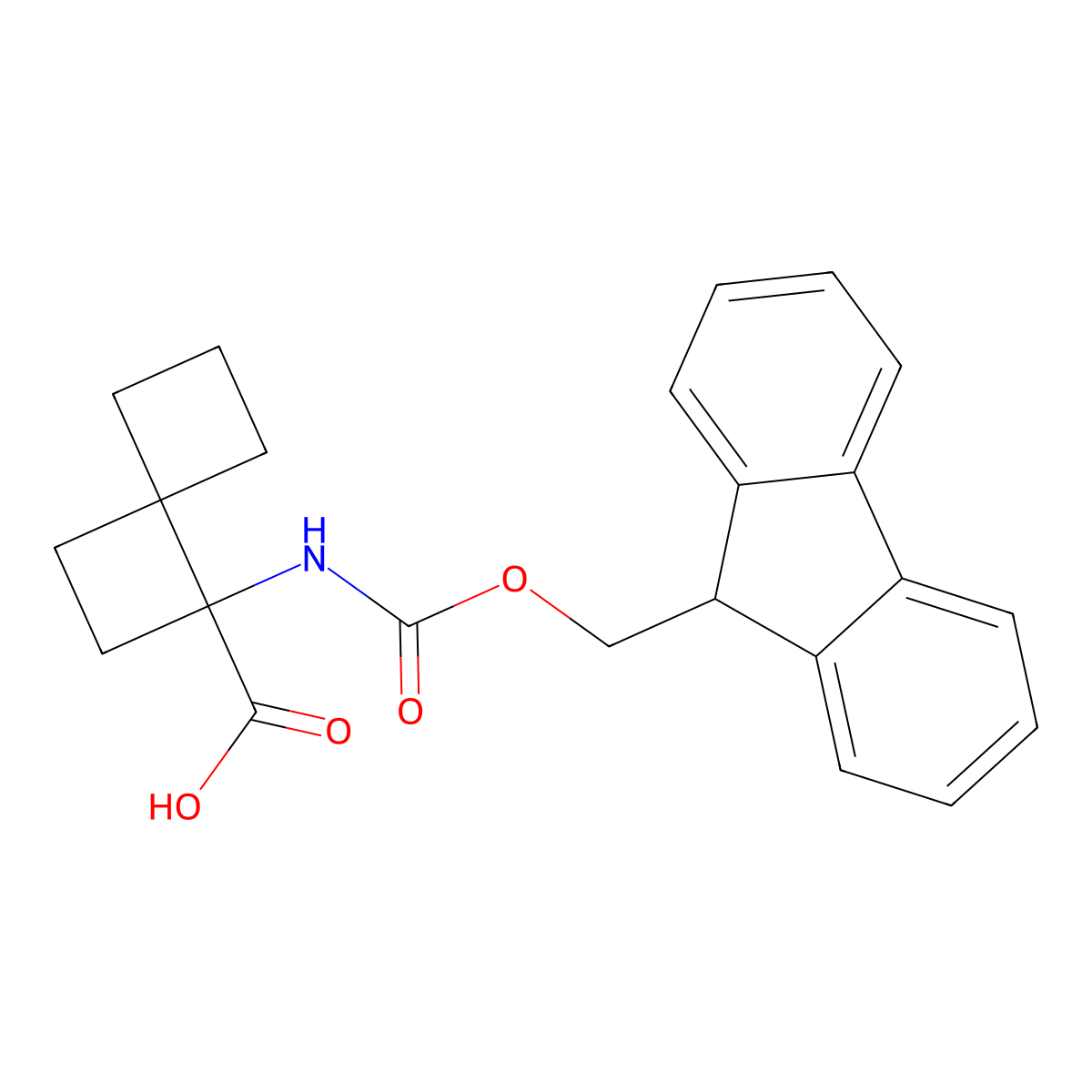 1-({[(9H-fluoren-9-yl)methoxy]carbonyl}amino)spiro[3.3]heptane-1-carboxylic acid molecular structure, CAS 2758006-06-1