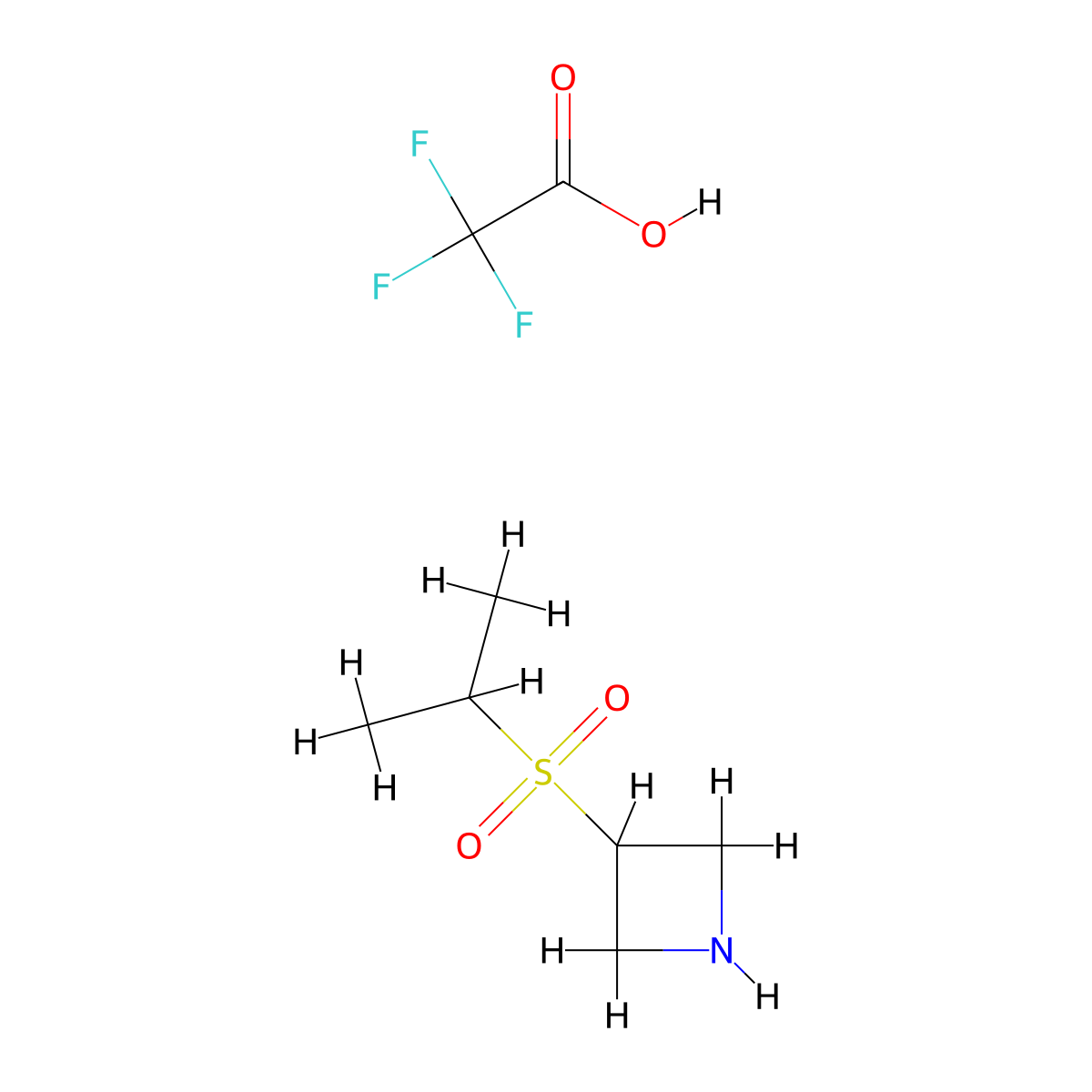 3-(Propane-2-sulfonyl)azetidine; trifluoroacetic acid molecular structure, CAS 2758006-08-3