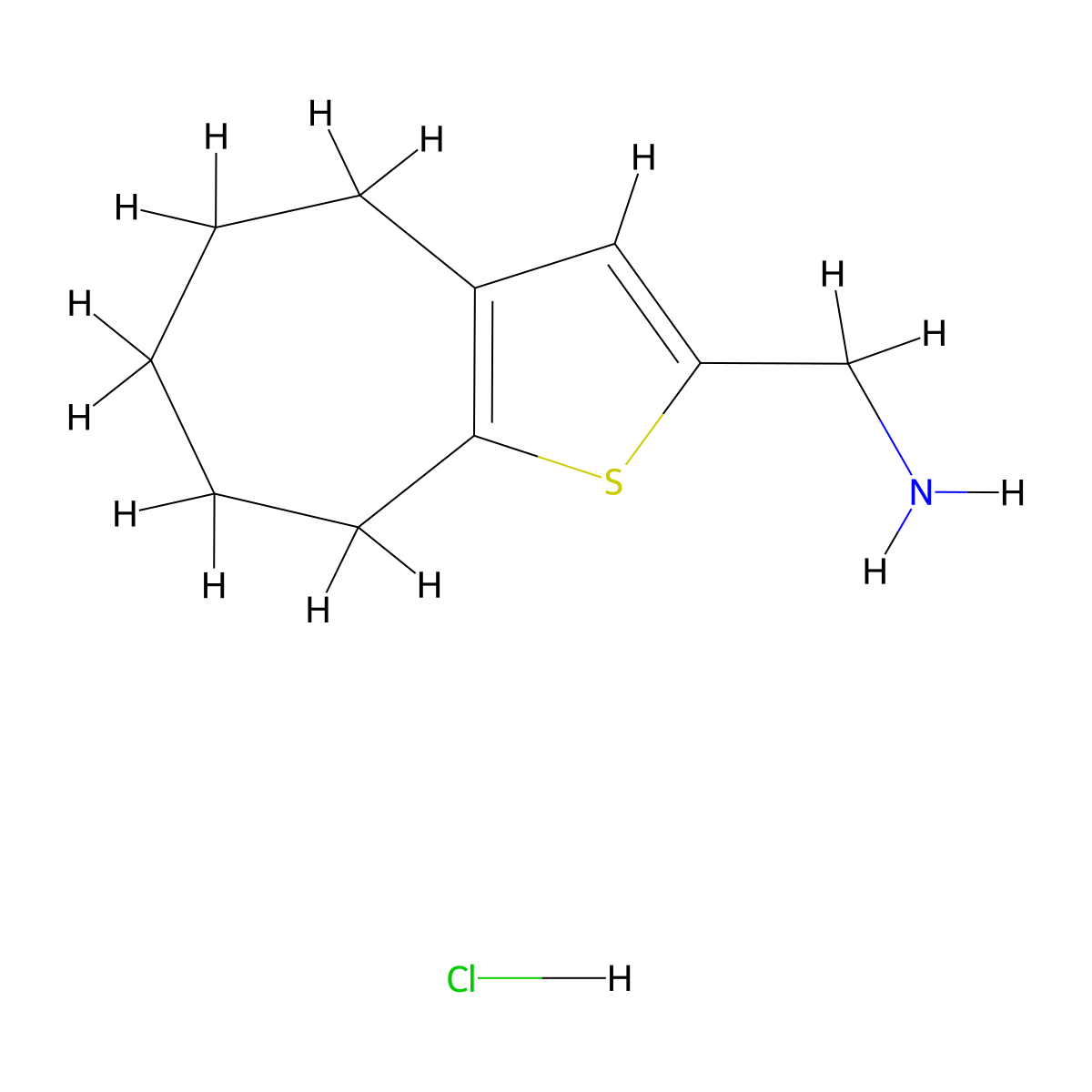 1-{4H,5H,6H,7H,8H-cyclohepta[b]thiophen-2-yl}methanaminehydrochloride molecular structure, CAS 2758006-11-8