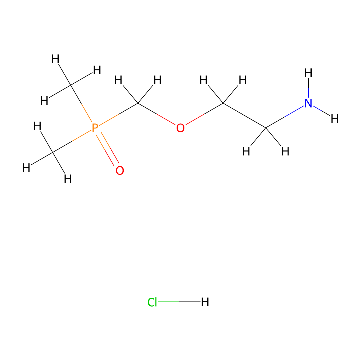 2-((Dimethylphosphoryl)methoxy)ethan-1-amine hydrochloride molecular structure, CAS 2758006-16-3