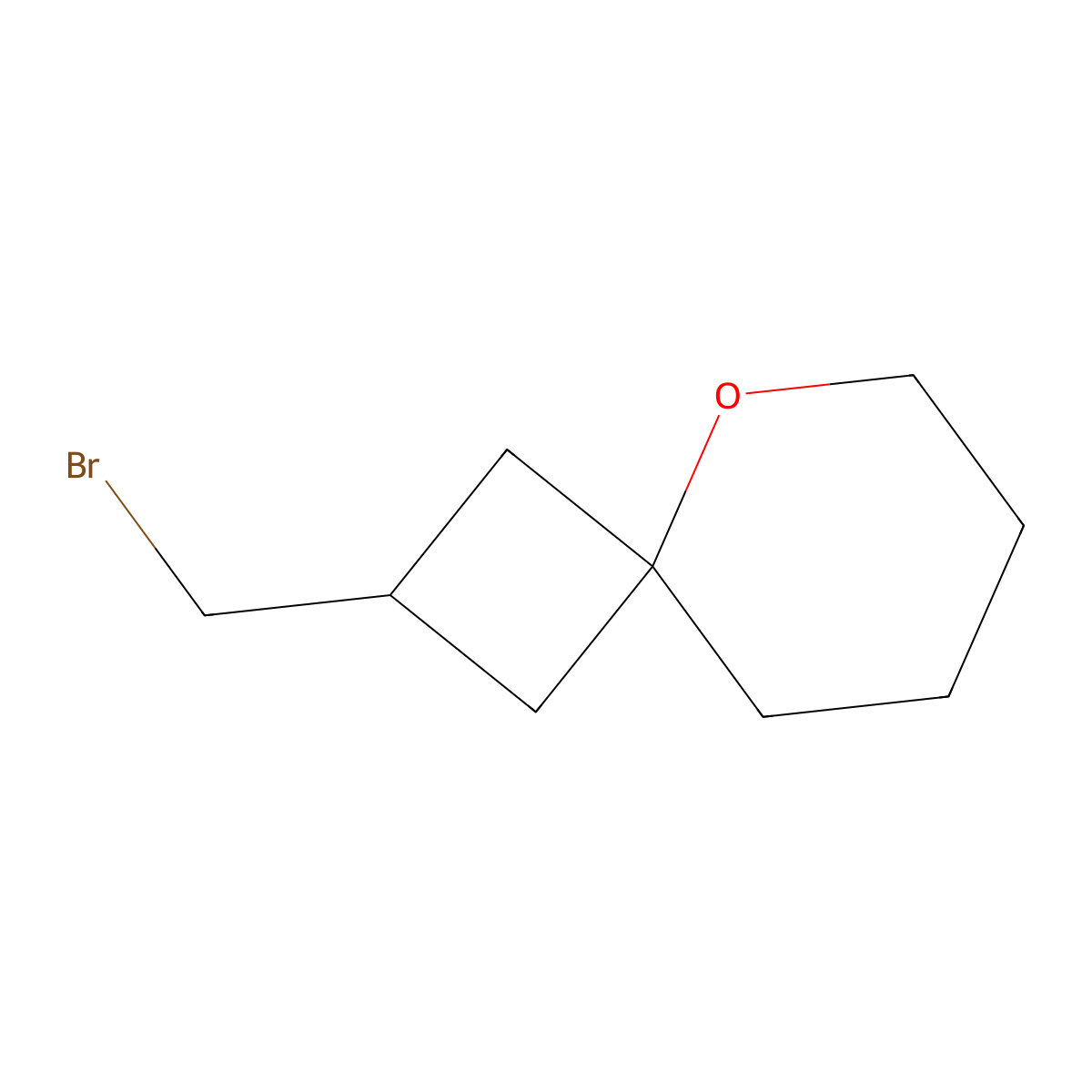 2-(Bromomethyl)-5-oxaspiro[3.5]nonane molecular structure, CAS 2758006-20-9