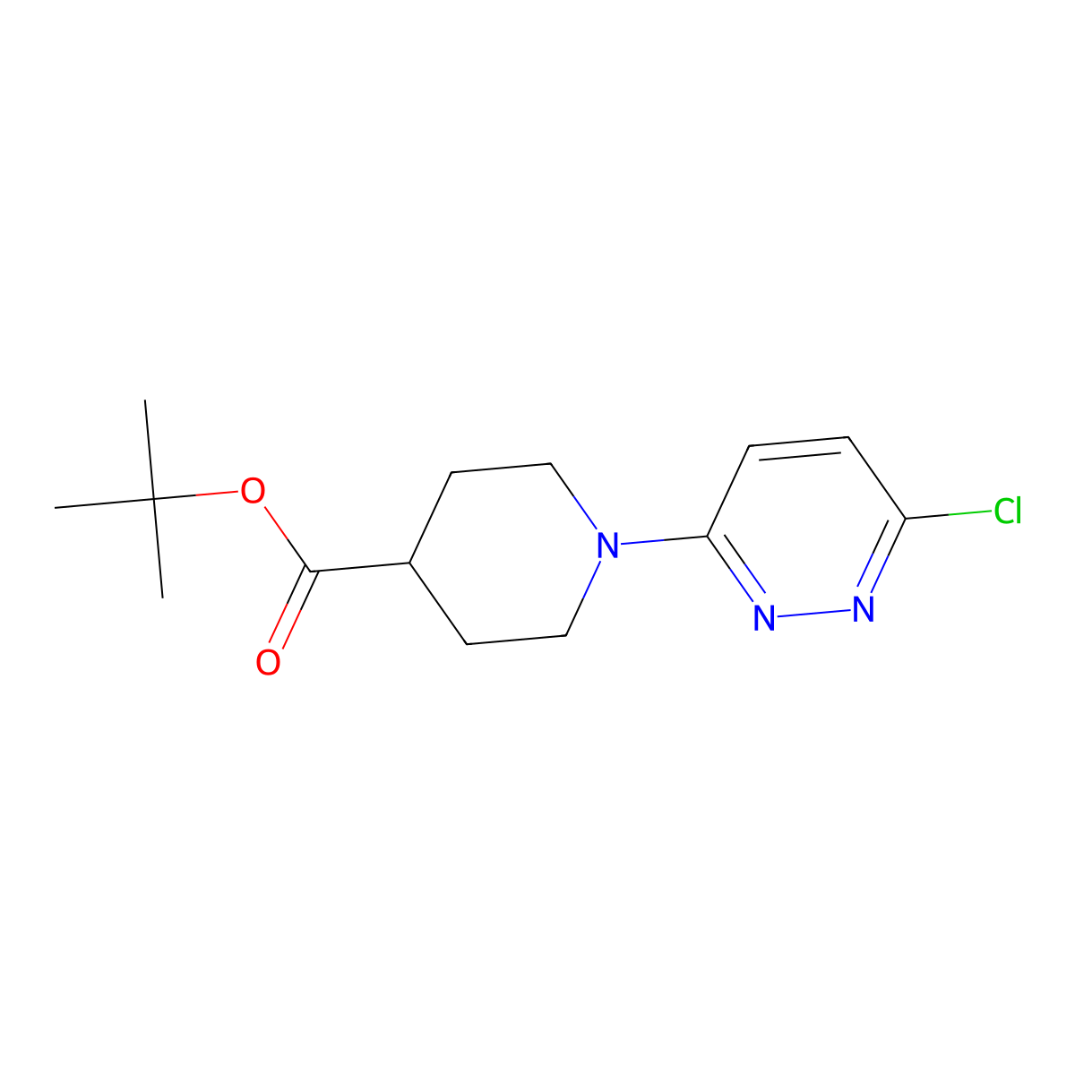 Tert-butyl 1-(6-chloropyridazin-3-yl)piperidine-4-carboxylate molecular structure, CAS 2758006-21-0