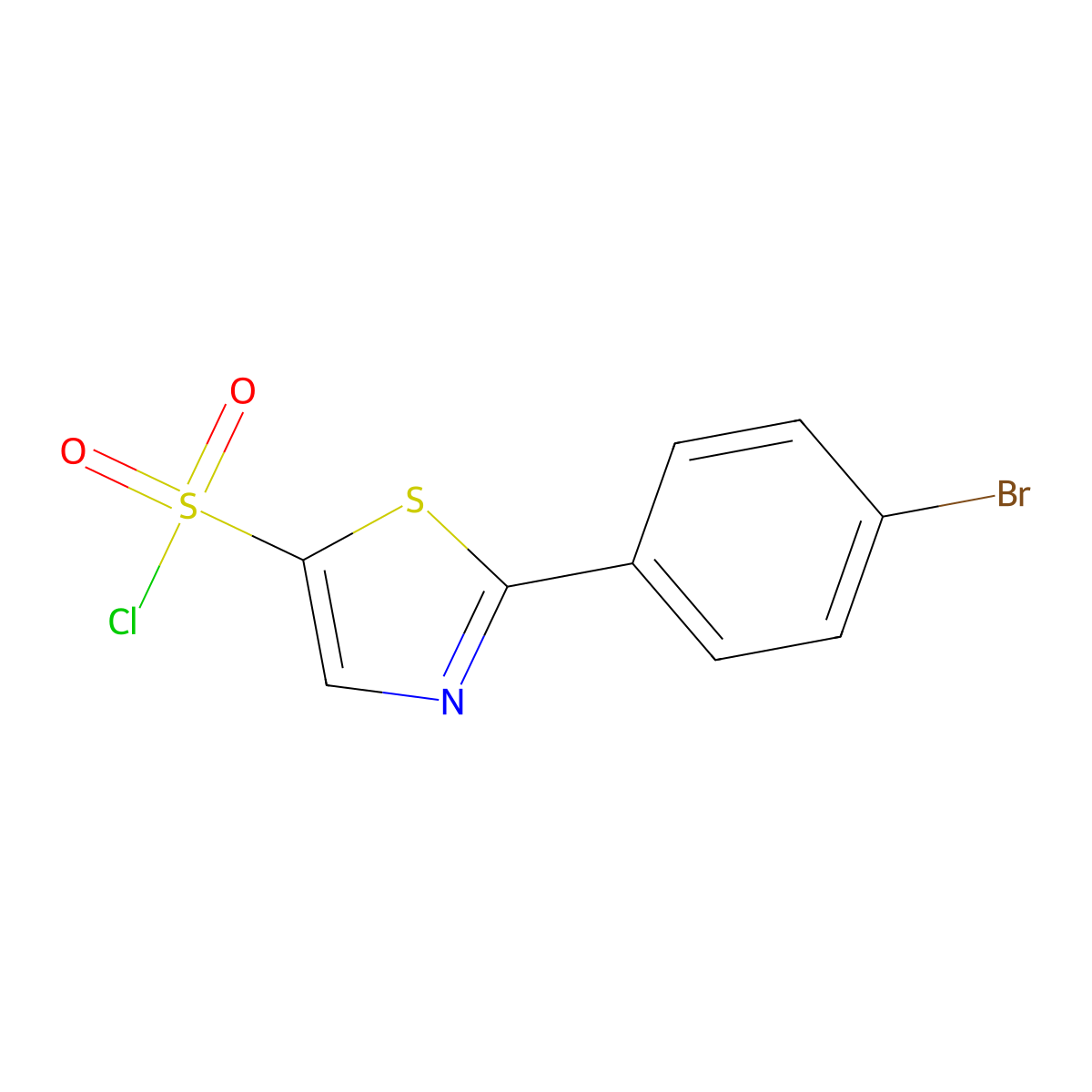 2-(4-Bromophenyl)-1,3-thiazole-5-sulfonyl chloride molecular structure, CAS 2758006-22-1