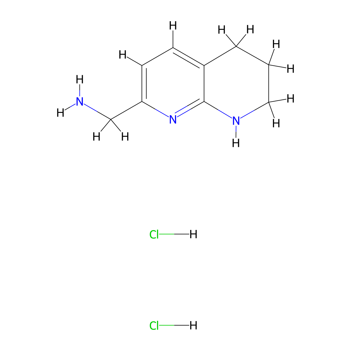 1-(5,6,7,8-Tetrahydro-1,8-naphthyridin-2-yl)methanamine dihydrochloride molecular structure, CAS 2758006-25-4