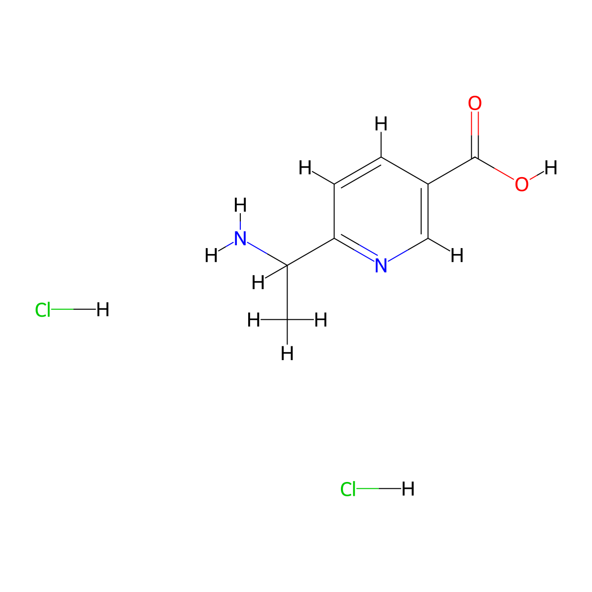 6-(1-Aminoethyl)pyridine-3-carboxylic acid dihydrochloride molecular structure, CAS 2758006-26-5