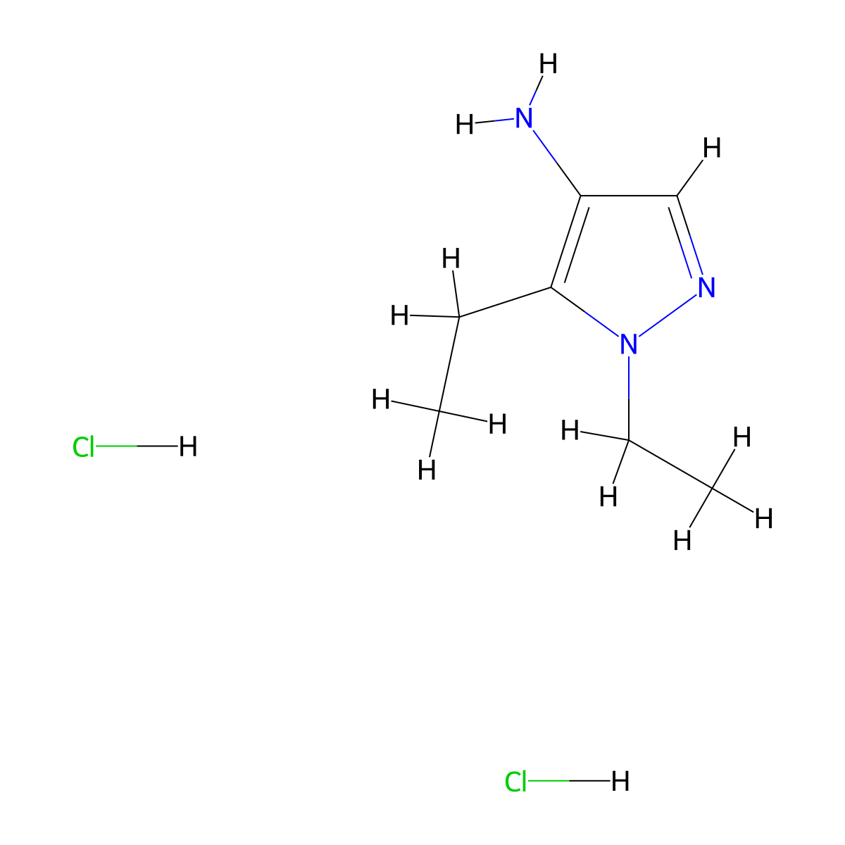1,5-diethyl-1H-pyrazol-4-amine dihydrochloride molecular structure, CAS 2758006-30-1