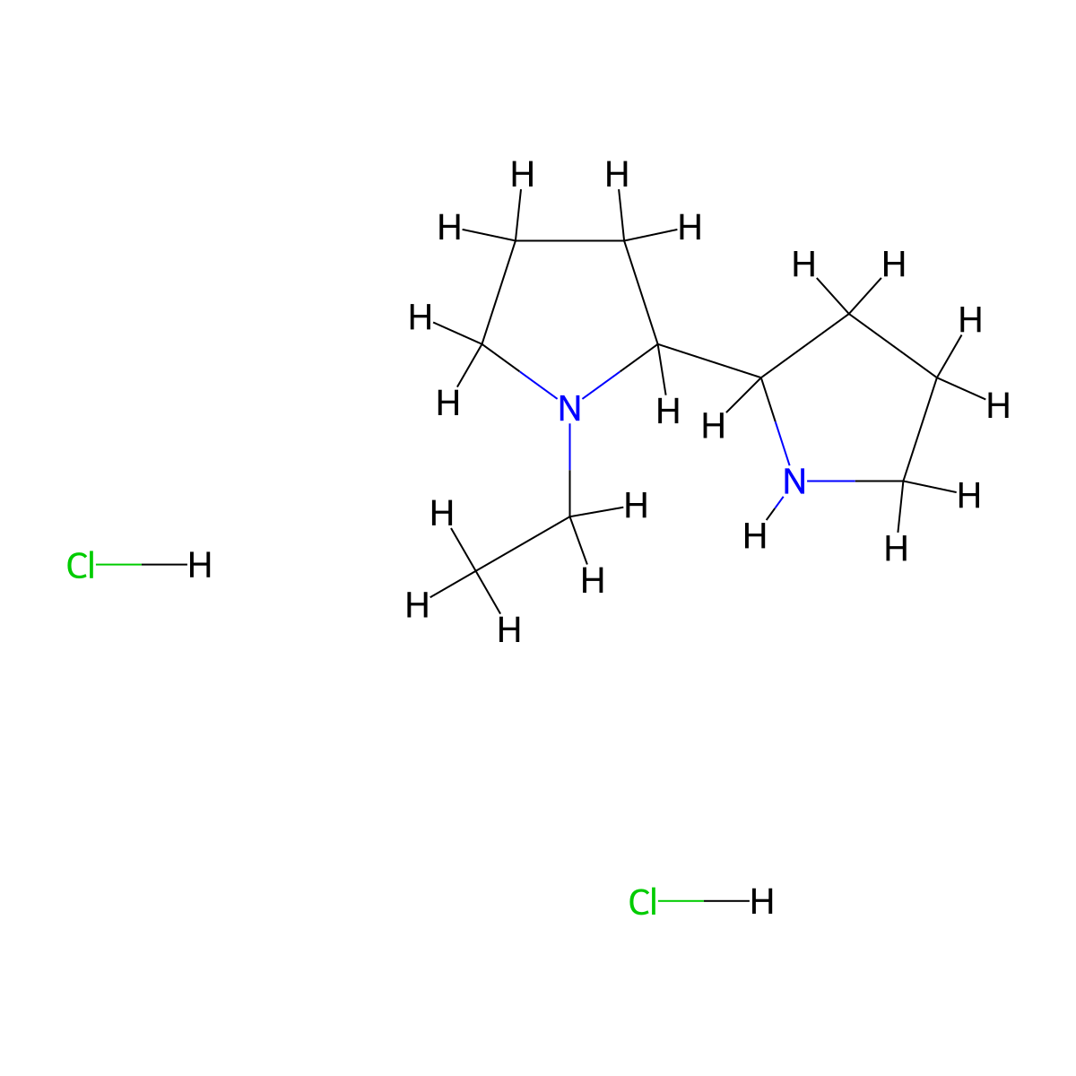 1-Ethyl-2,2'-bipyrrolidine dihydrochloride molecular structure, CAS 2758006-37-8