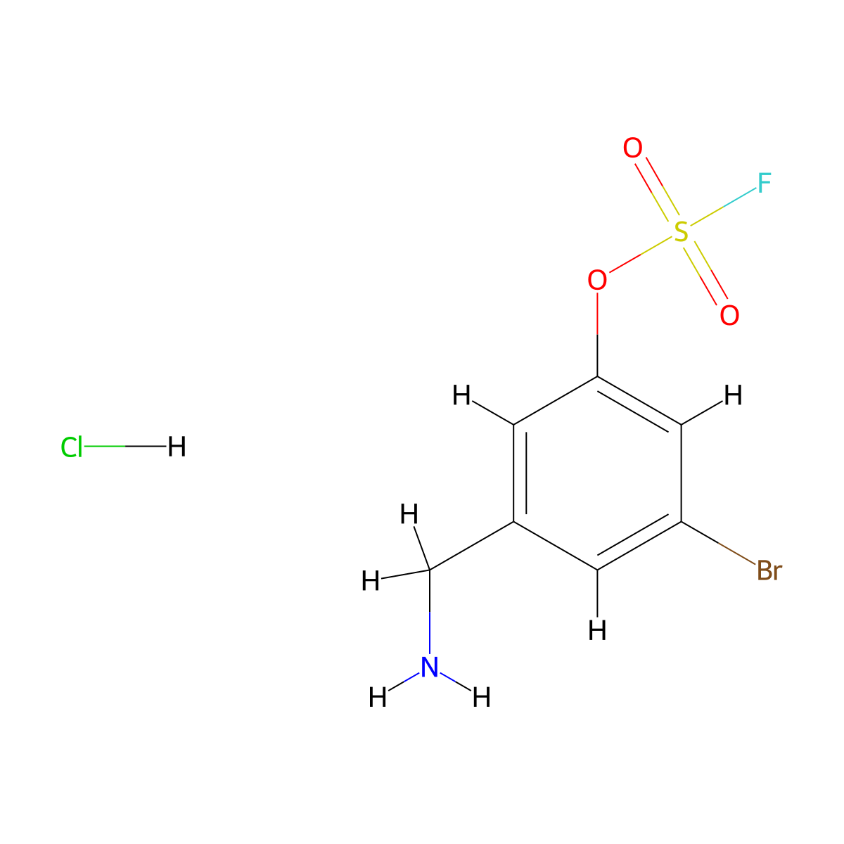 3-(Aminomethyl)-5-bromophenyl sulfurofluoridate hydrochloride molecular structure, CAS 2758006-41-4