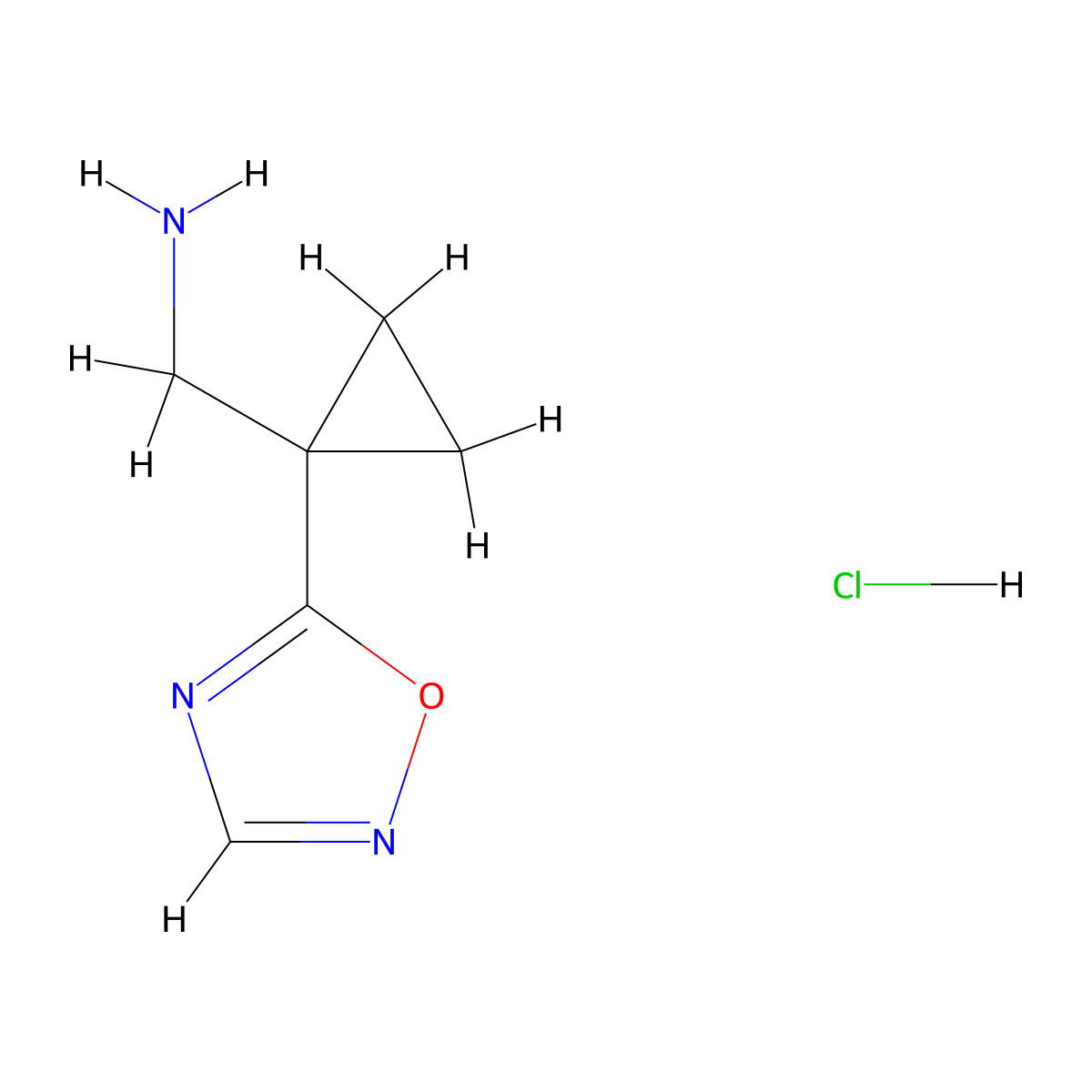 1-(1-(1,2,4-Oxadiazol-5-yl)cyclopropyl)methanamine hydrochloride molecular structure, CAS 2758006-42-5