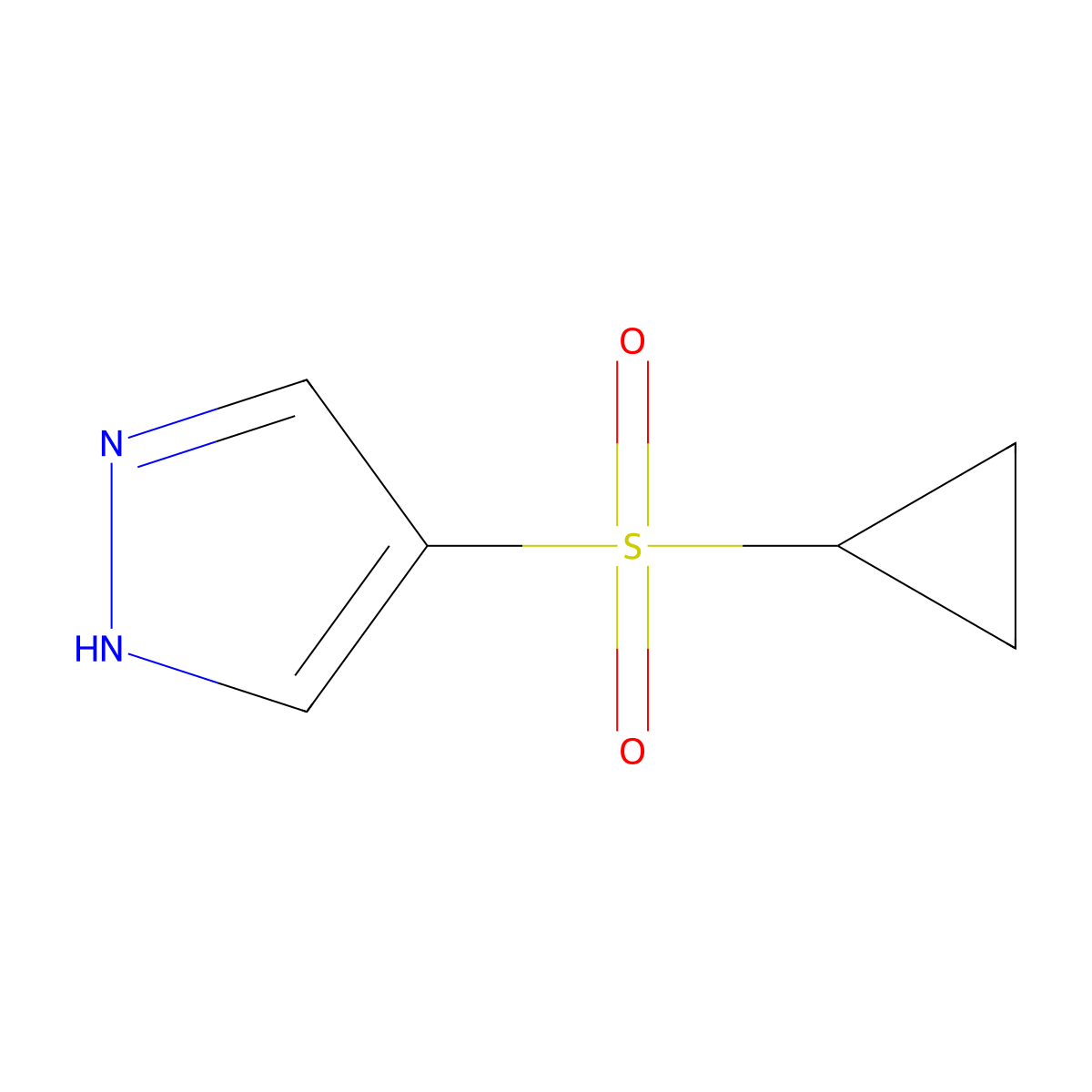 4-(cyclopropanesulfonyl)-1H-pyrazole molecular structure, CAS 2758006-43-6