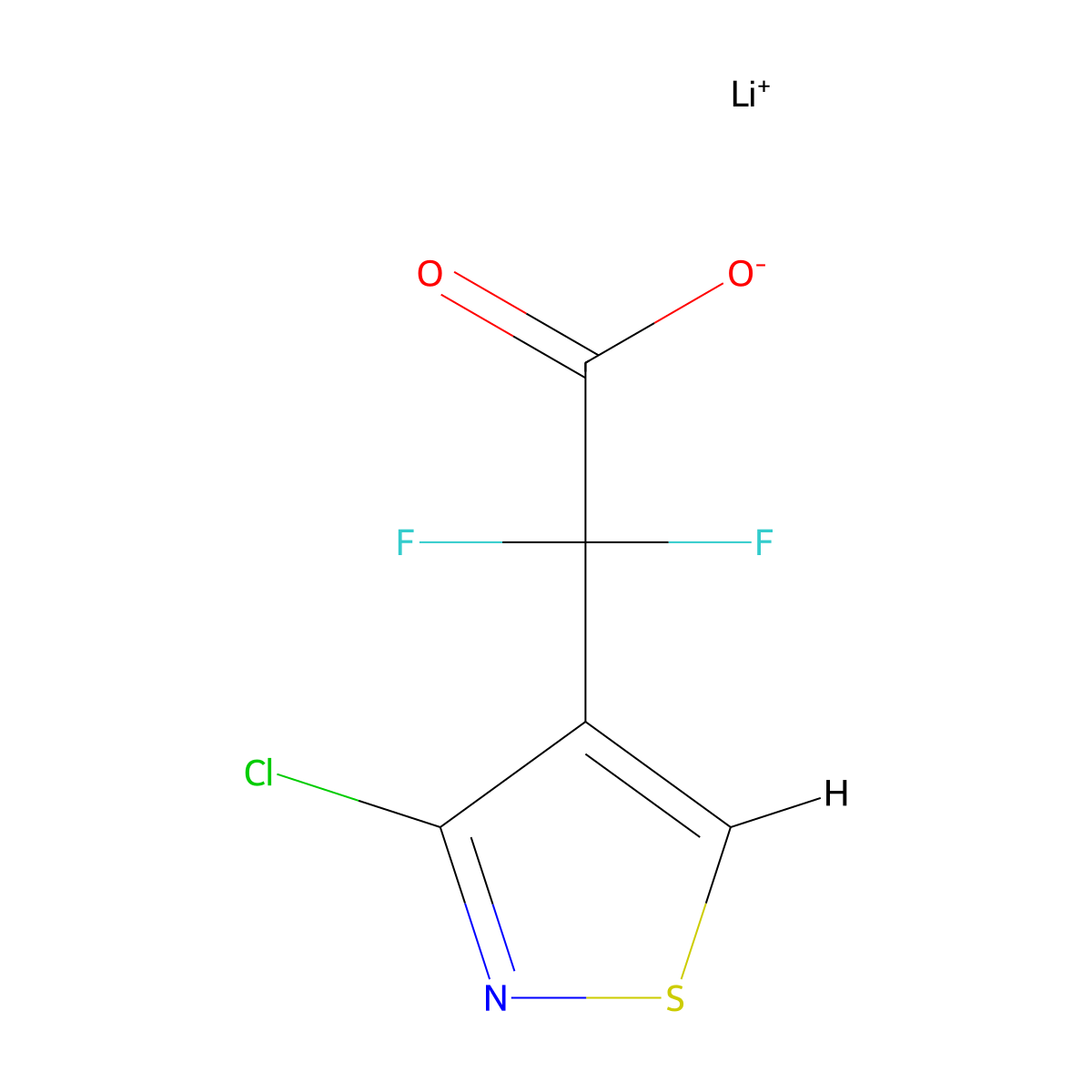 Lithium(1+) 2-(3-chloro-1,2-thiazol-4-yl)-2,2-difluoroacetate molecular structure, CAS 2758006-50-5