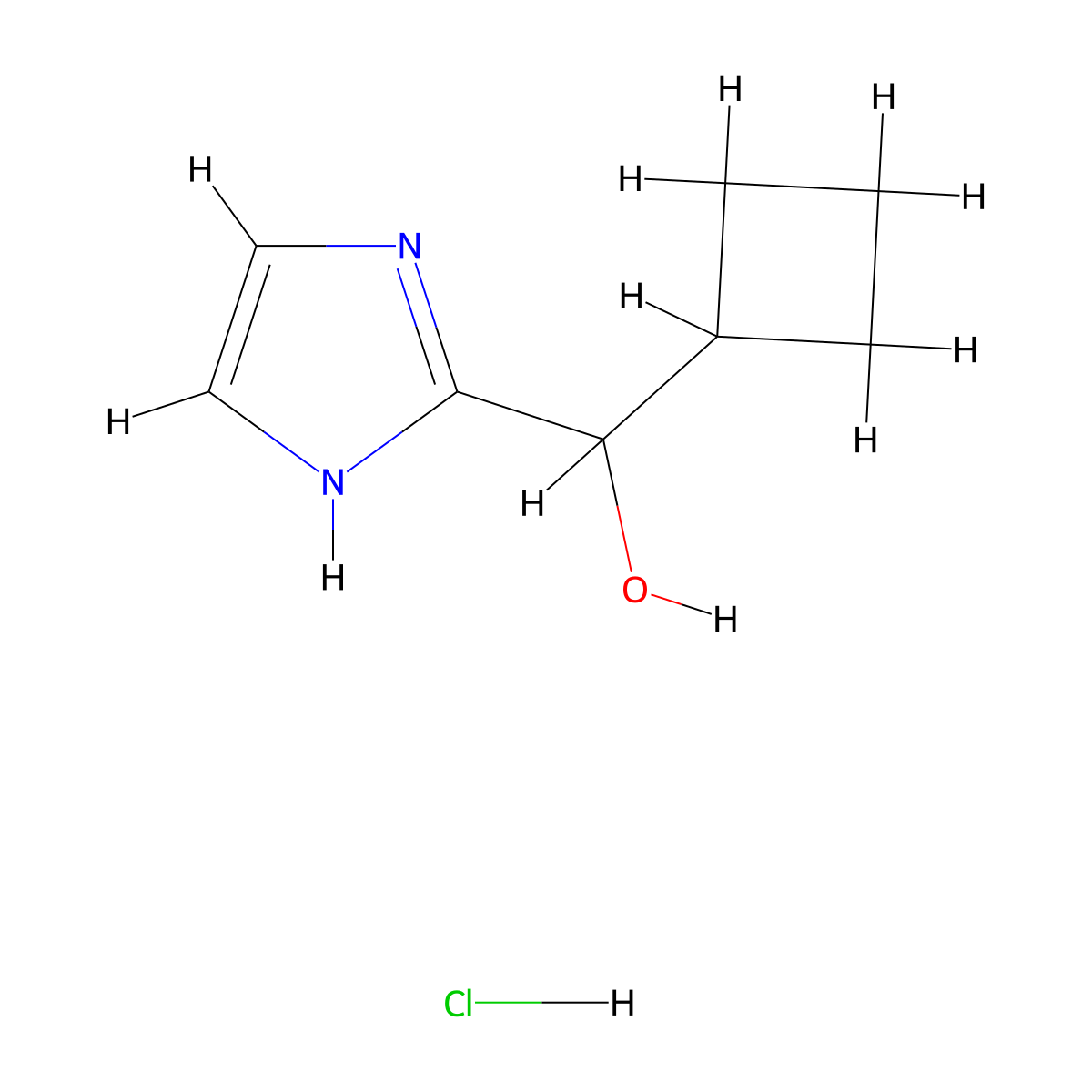 cyclobutyl(1H-imidazol-2-yl)methanol hydrochloride molecular structure, CAS 2758006-53-8