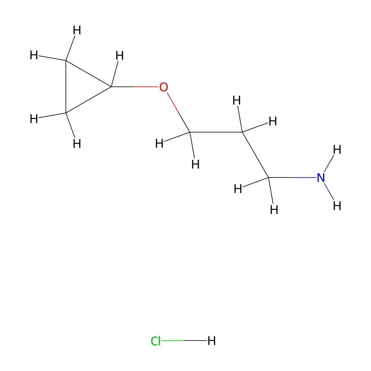 3-Cyclopropoxypropan-1-amine hydrochloride molecular structure, CAS 2758006-54-9
