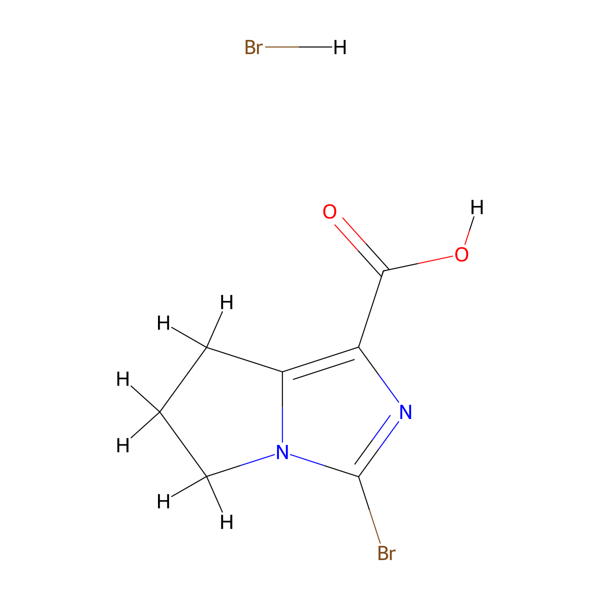 3-bromo-5H,6H,7H-pyrrolo[1,2-c]imidazole-1-carboxylicacidhydrobromide molecular structure, CAS 2758006-57-2
